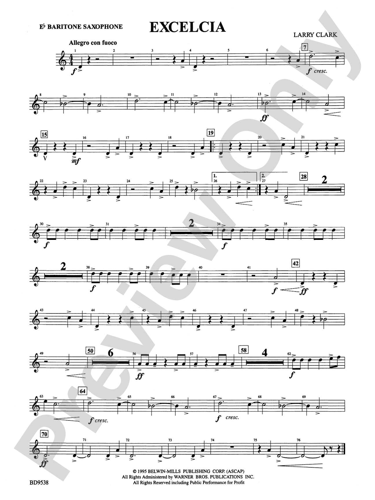 Excelcia: E-flat Baritone Saxophone