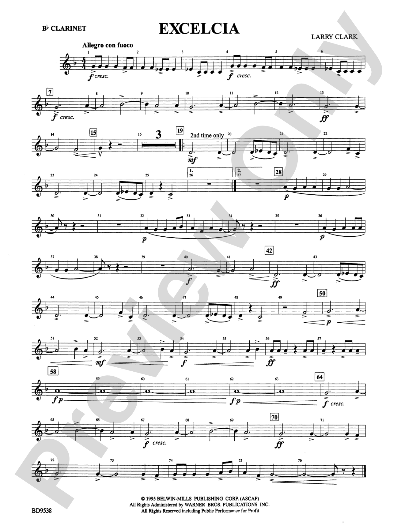 Excelcia: 1st B-flat Clarinet