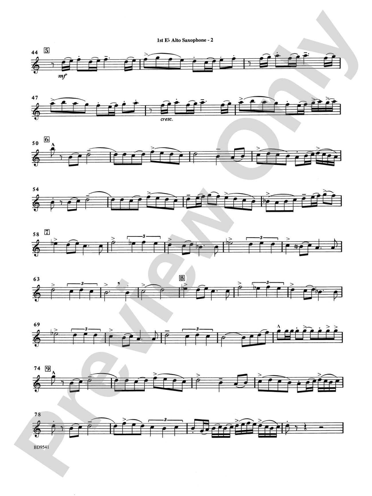Alvamar Overture: E-flat Alto Saxophone