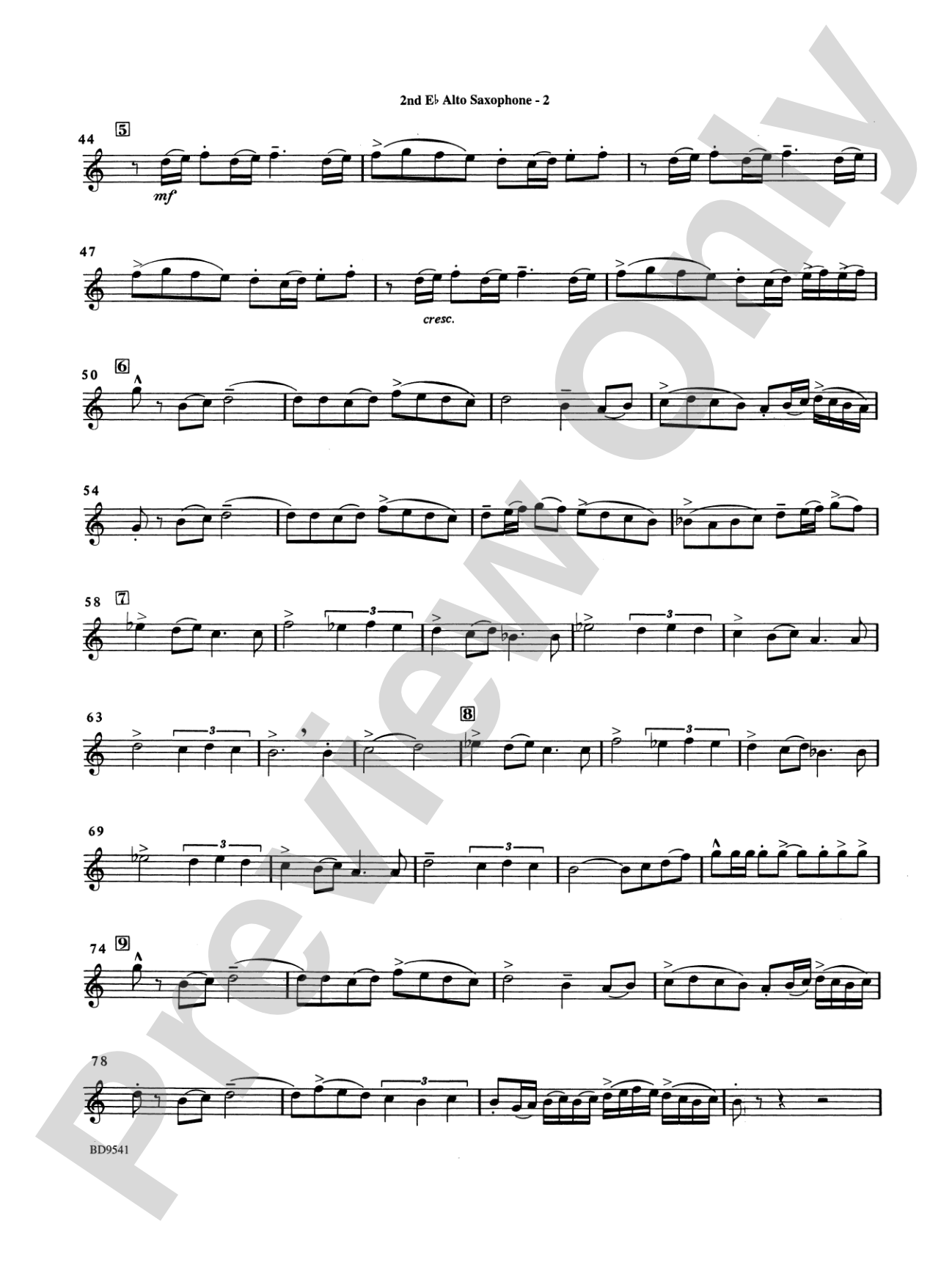Alvamar Overture: 2nd E-flat Alto Saxophone