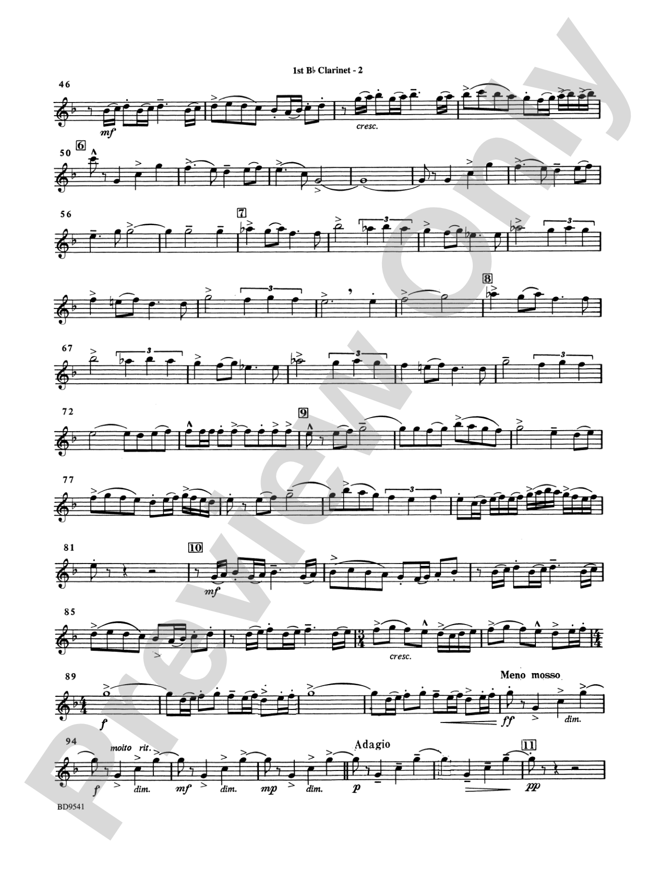 Alvamar Overture: 1st B-flat Clarinet