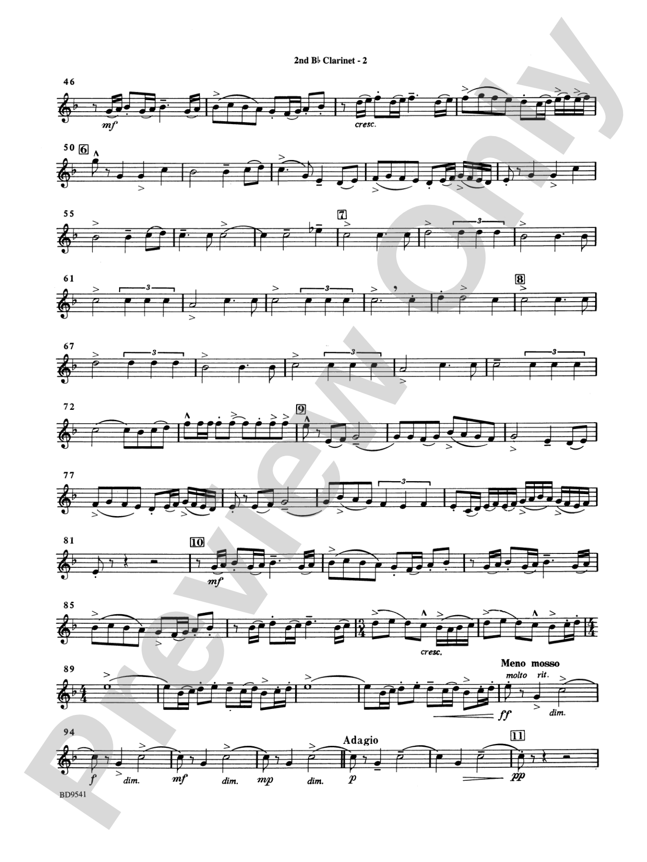 Alvamar Overture: 2nd B-flat Clarinet