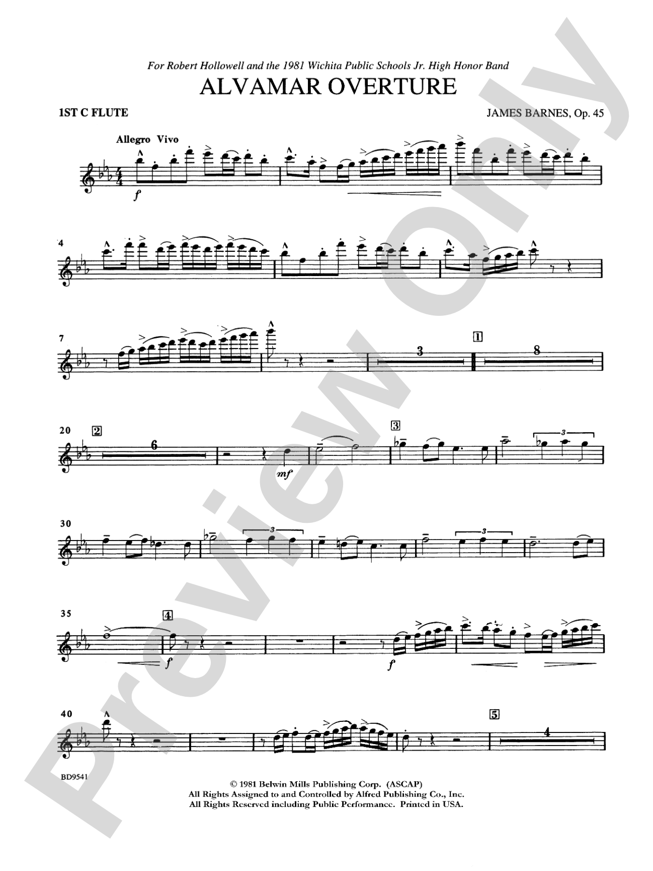 Alvamar Overture: Flute