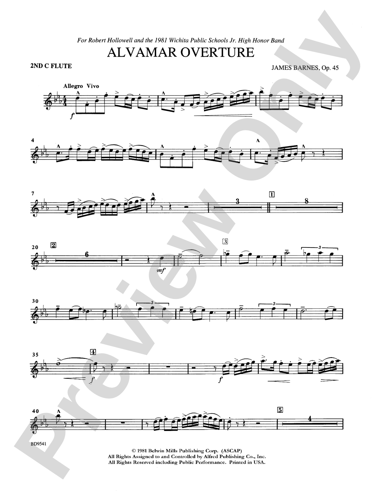 Alvamar Overture: 2nd Flute