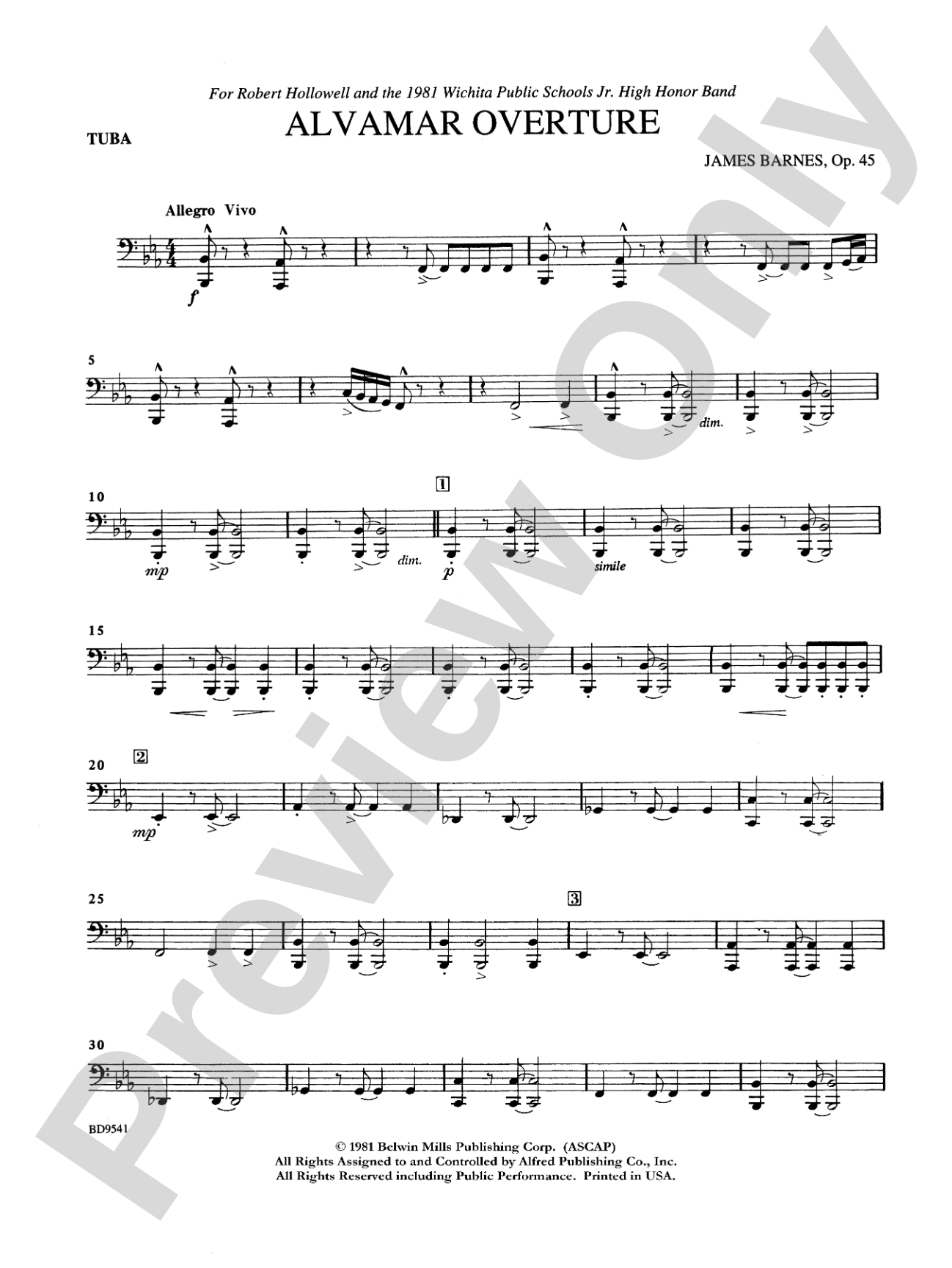 Alvamar Overture: Tuba