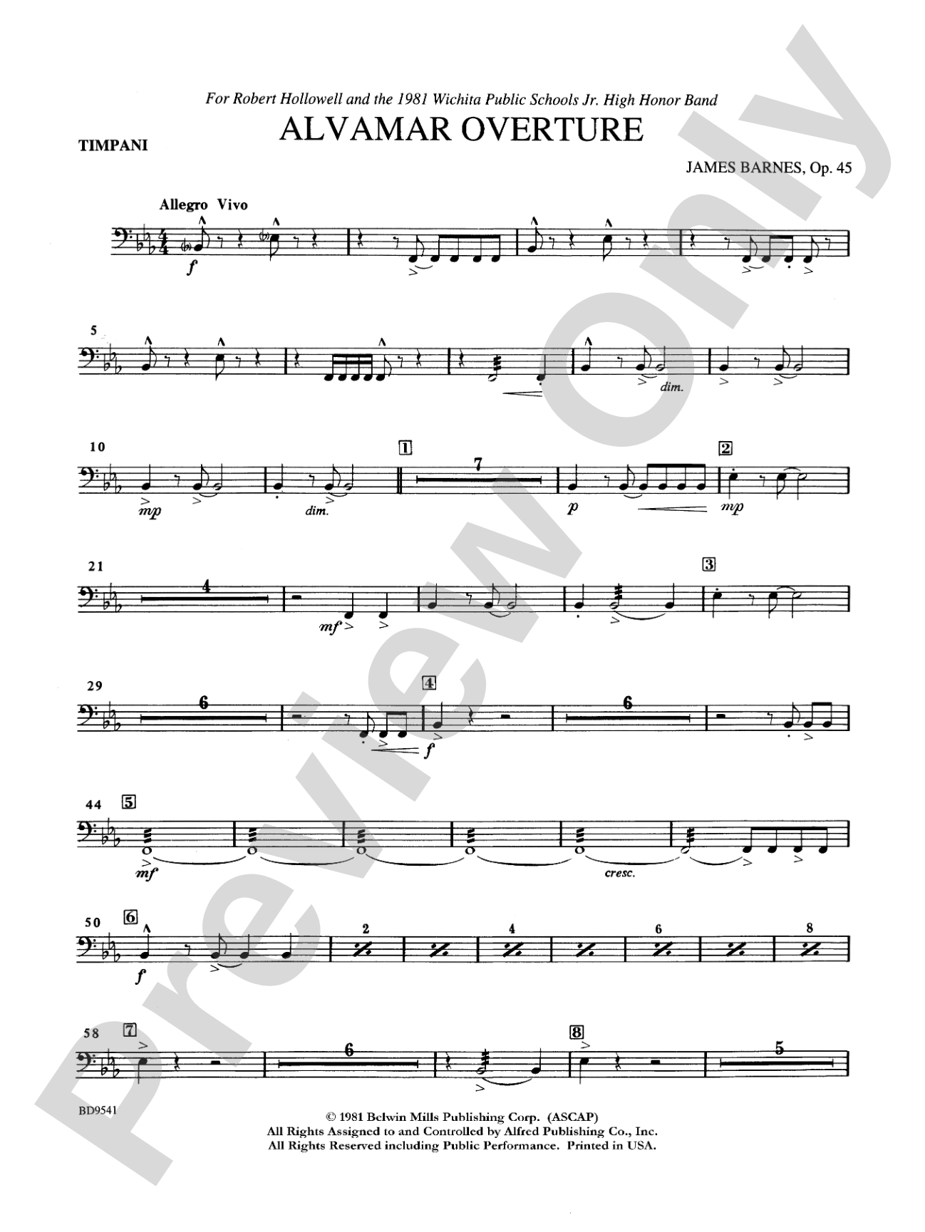 Alvamar Overture: Timpani