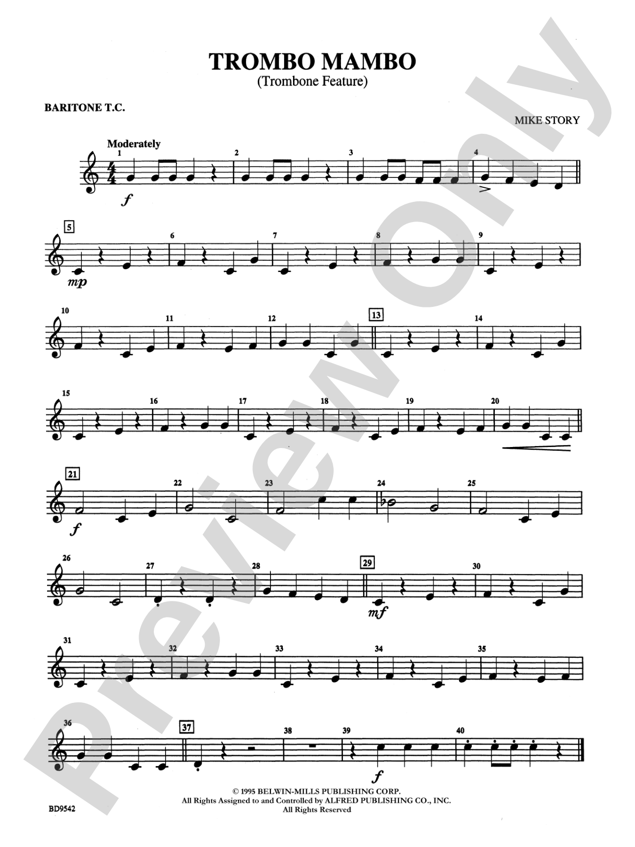 Trombo Mambo (Trombone Feature): Baritone T.C.