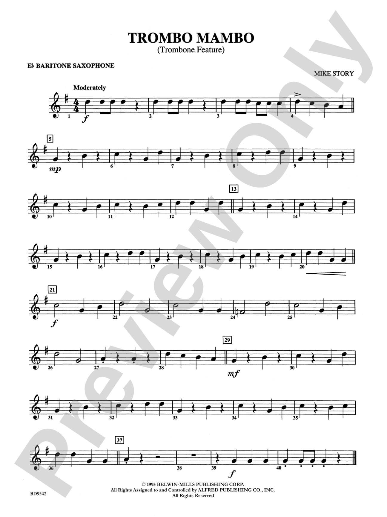 Trombo Mambo (Trombone Feature): E-flat Baritone Saxophone