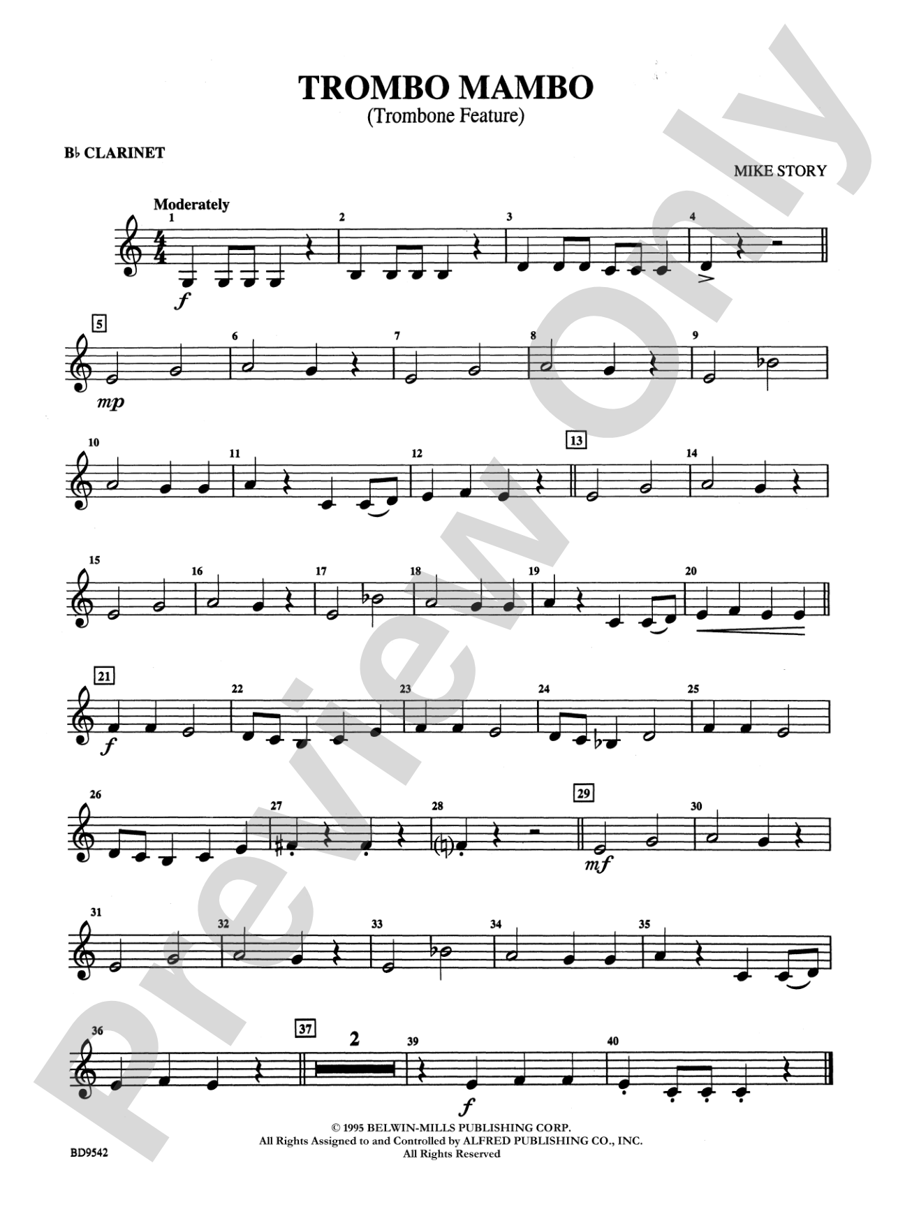 Trombo Mambo (Trombone Feature): 1st B-flat Clarinet