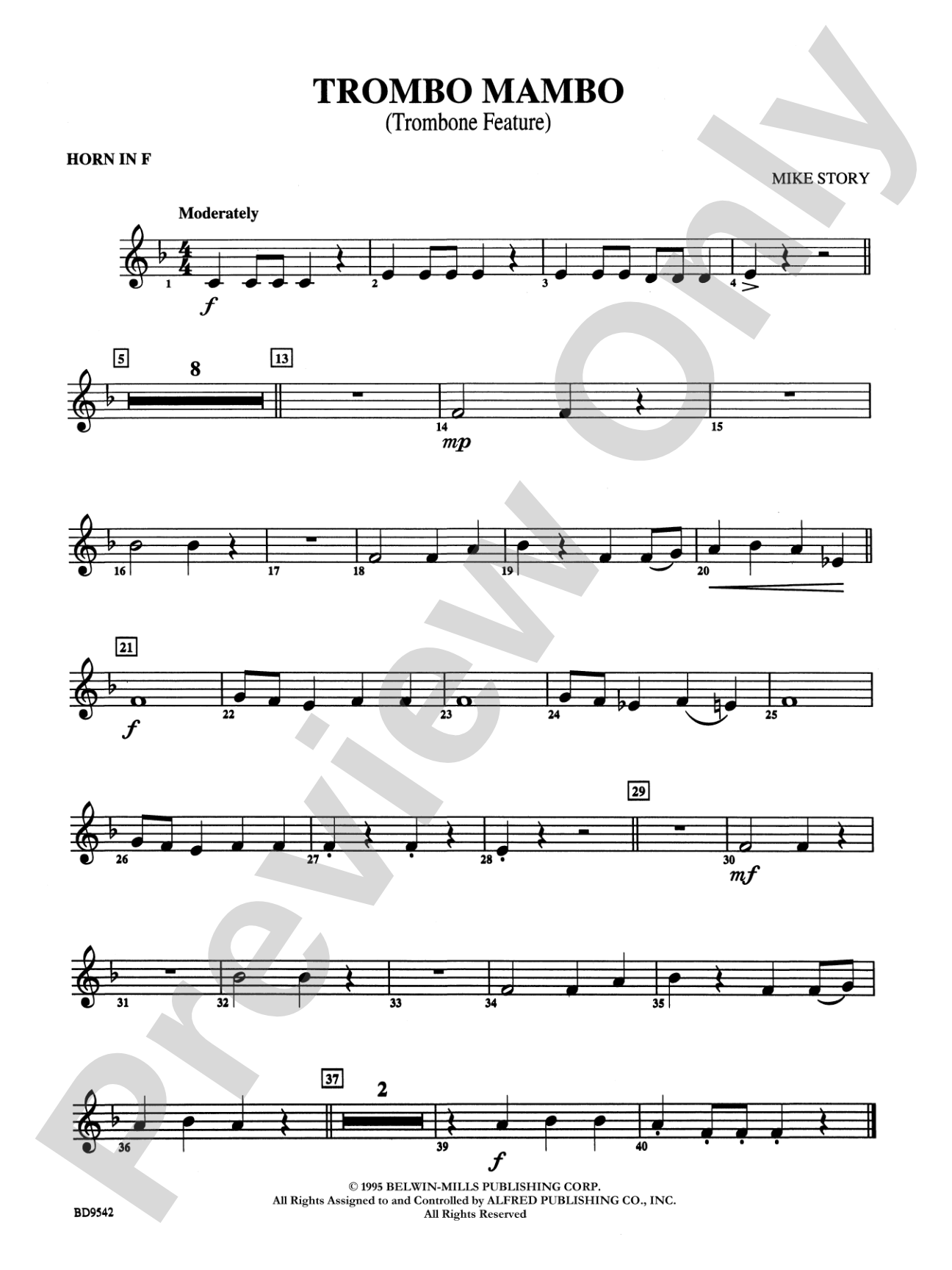 Trombo Mambo (Trombone Feature): 1st F Horn