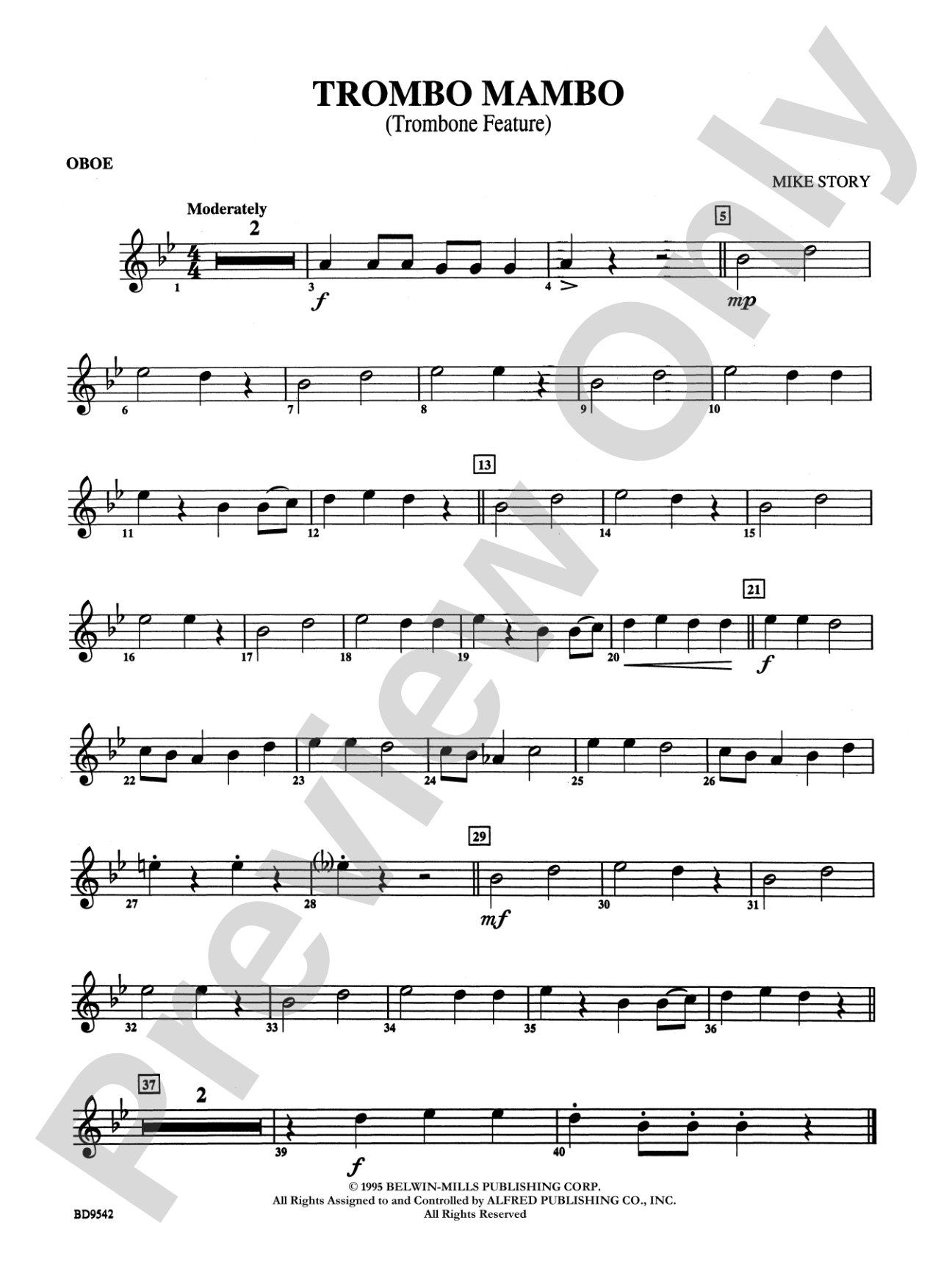 Trombo Mambo (Trombone Feature): Oboe