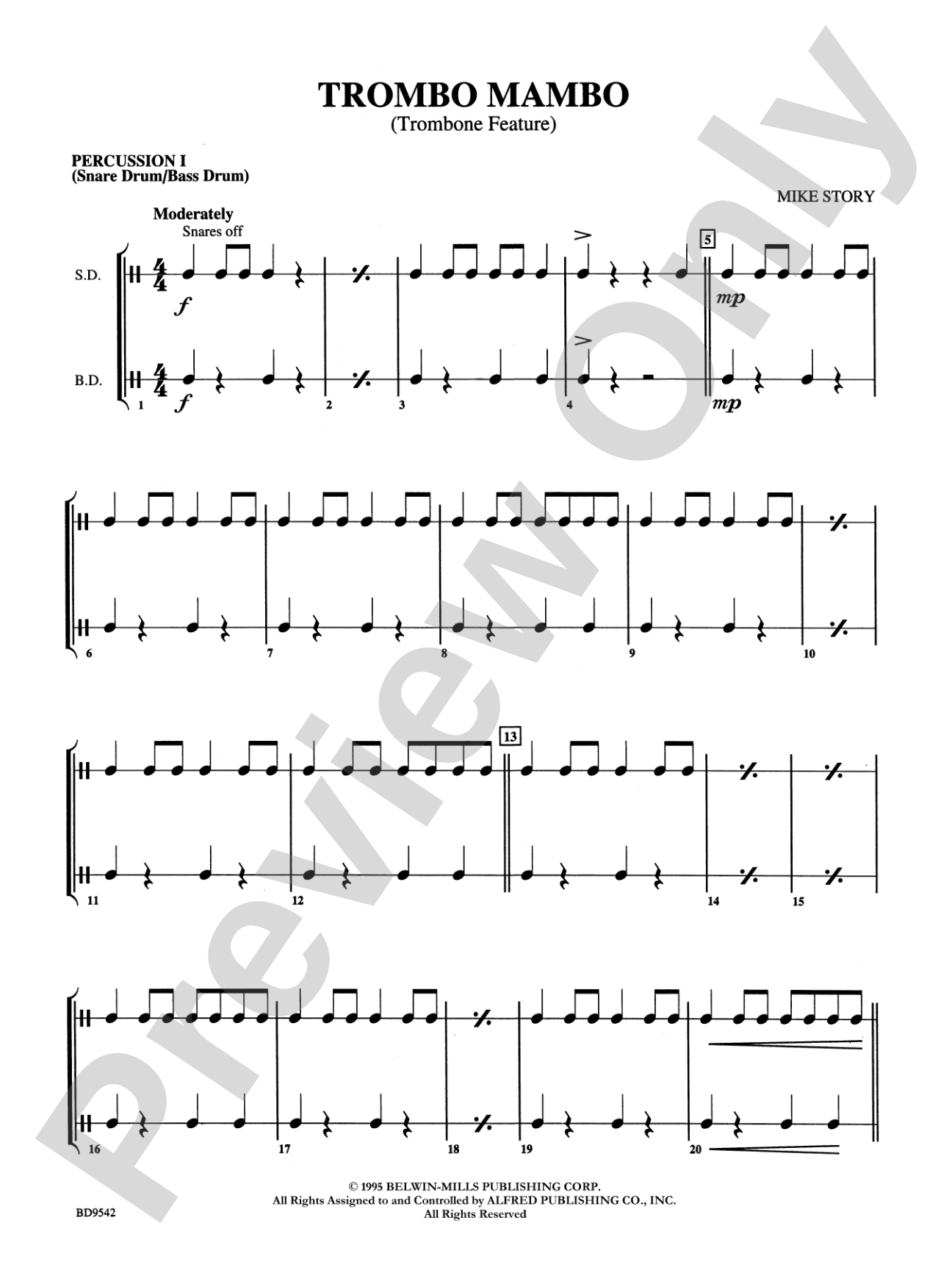 Trombo Mambo (Trombone Feature): 1st Percussion
