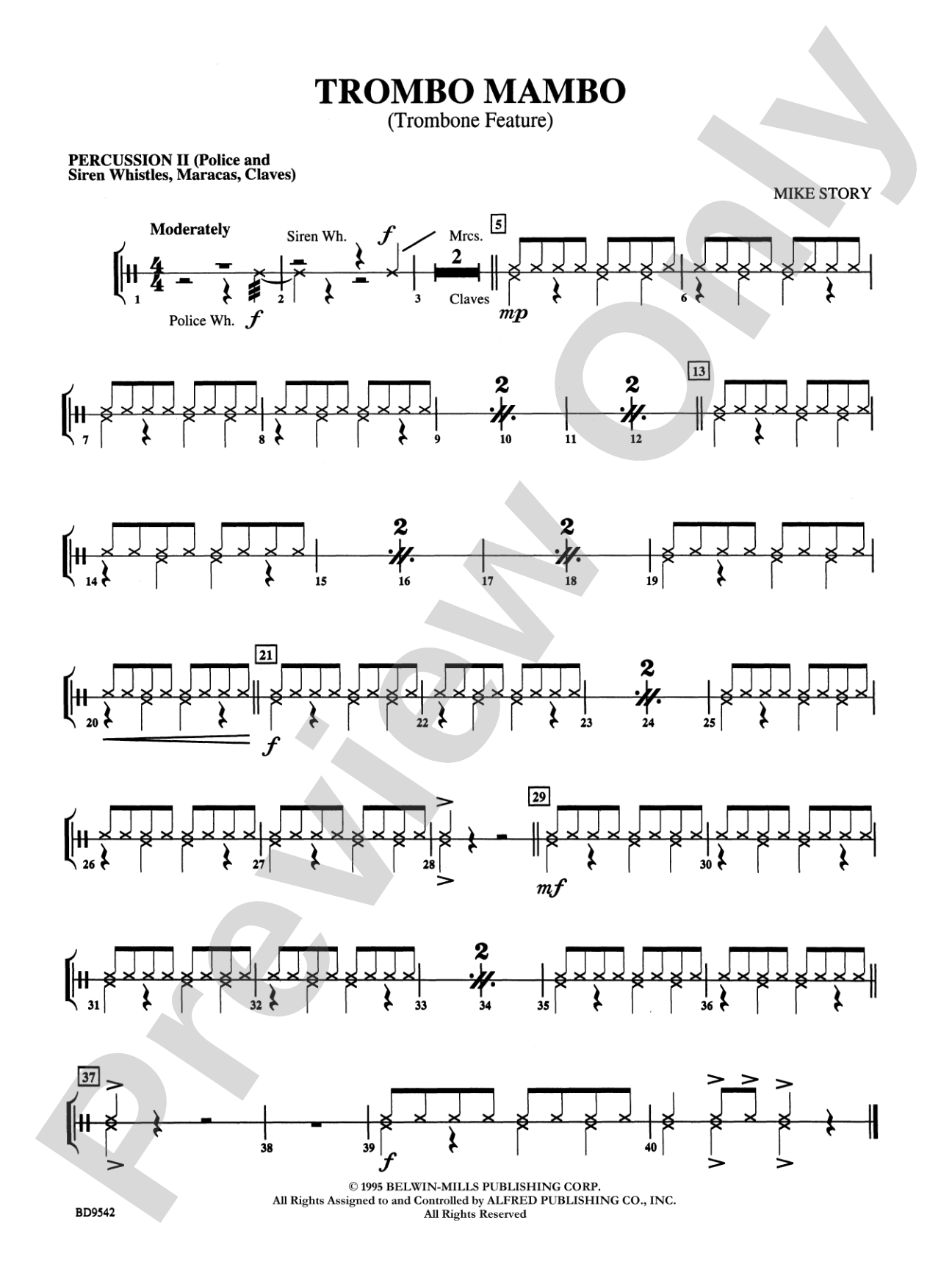 Trombo Mambo (Trombone Feature): 2nd Percussion