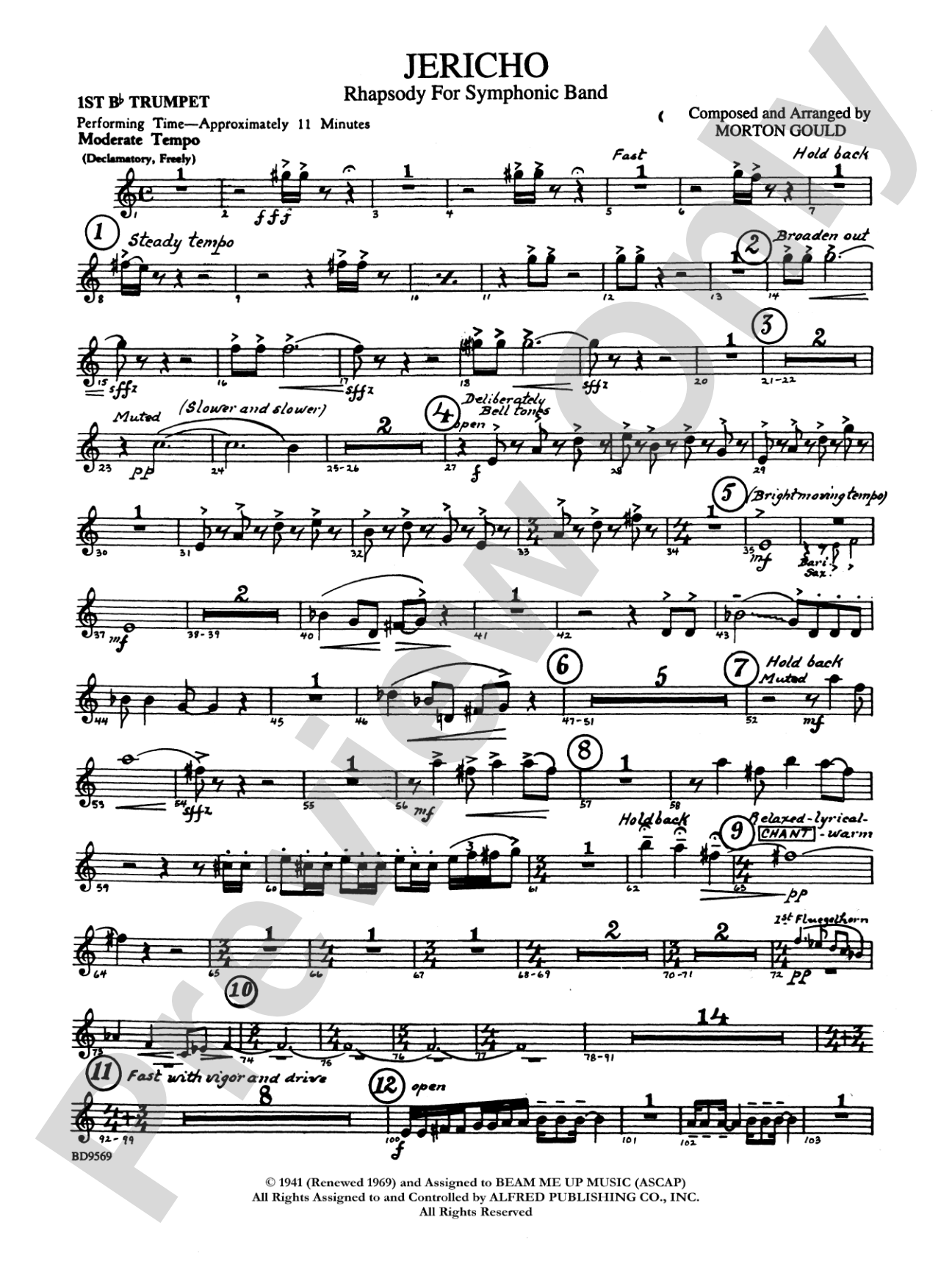 Jericho: 1st B-flat Trumpet