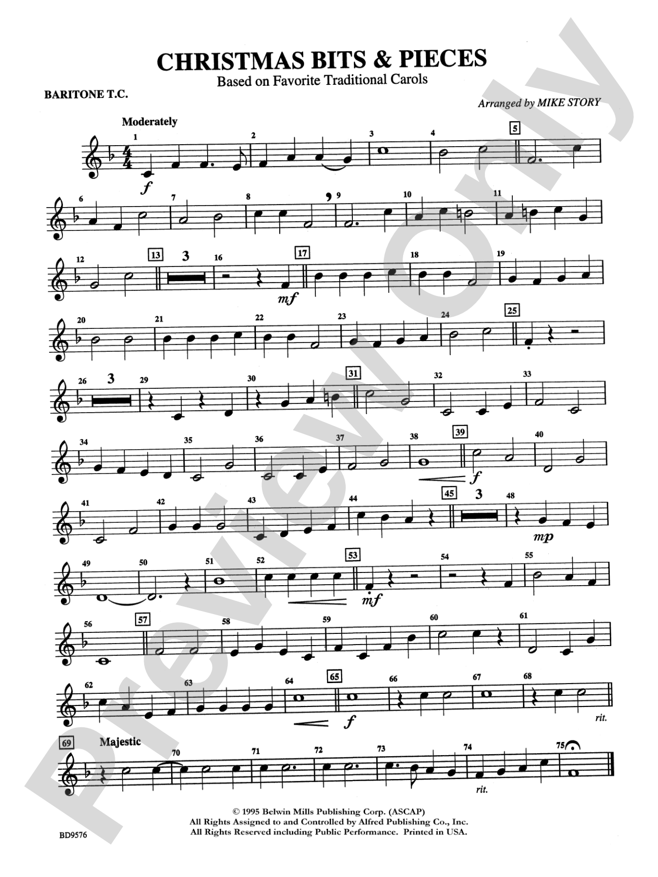 Christmas Bits & Pieces (based on Favorite Traditional Carols): Baritone T.C.