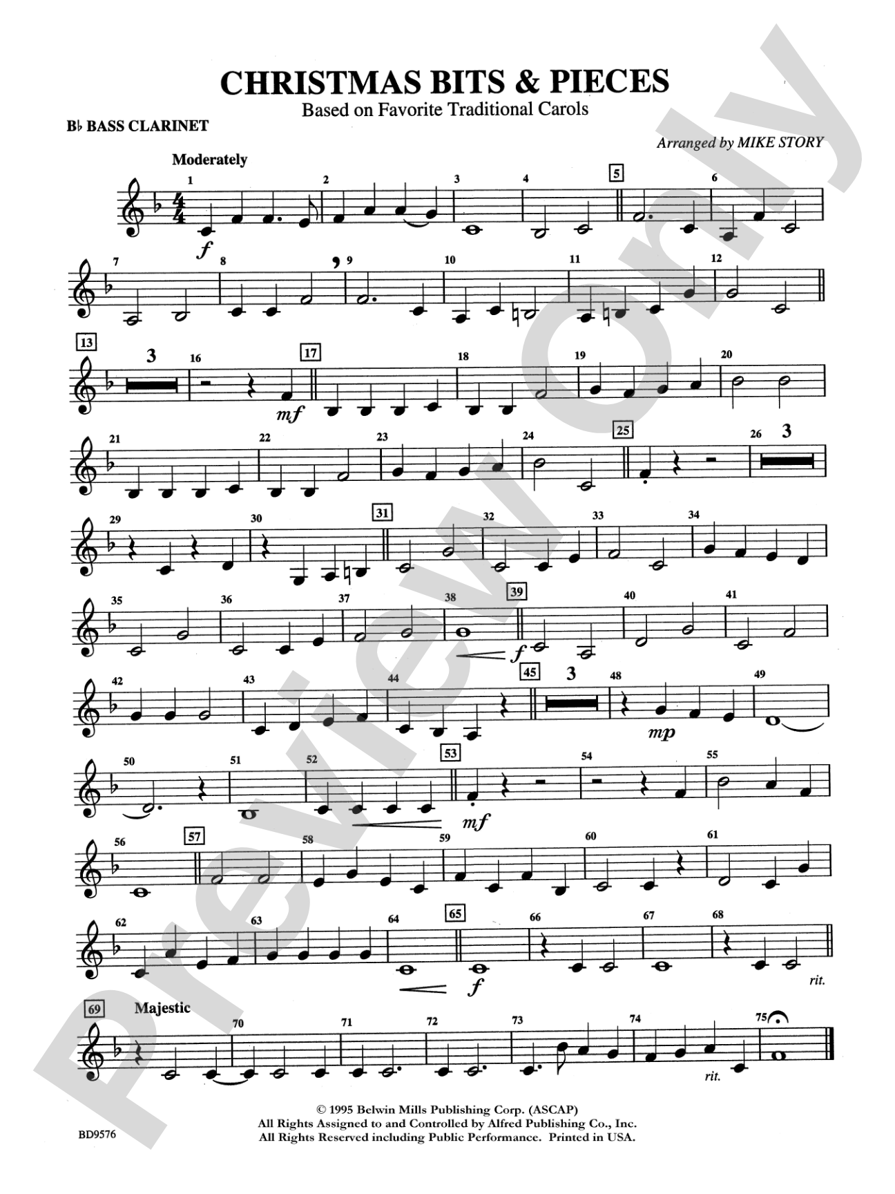 Christmas Bits & Pieces (based on Favorite Traditional Carols): B-flat Bass Clarinet