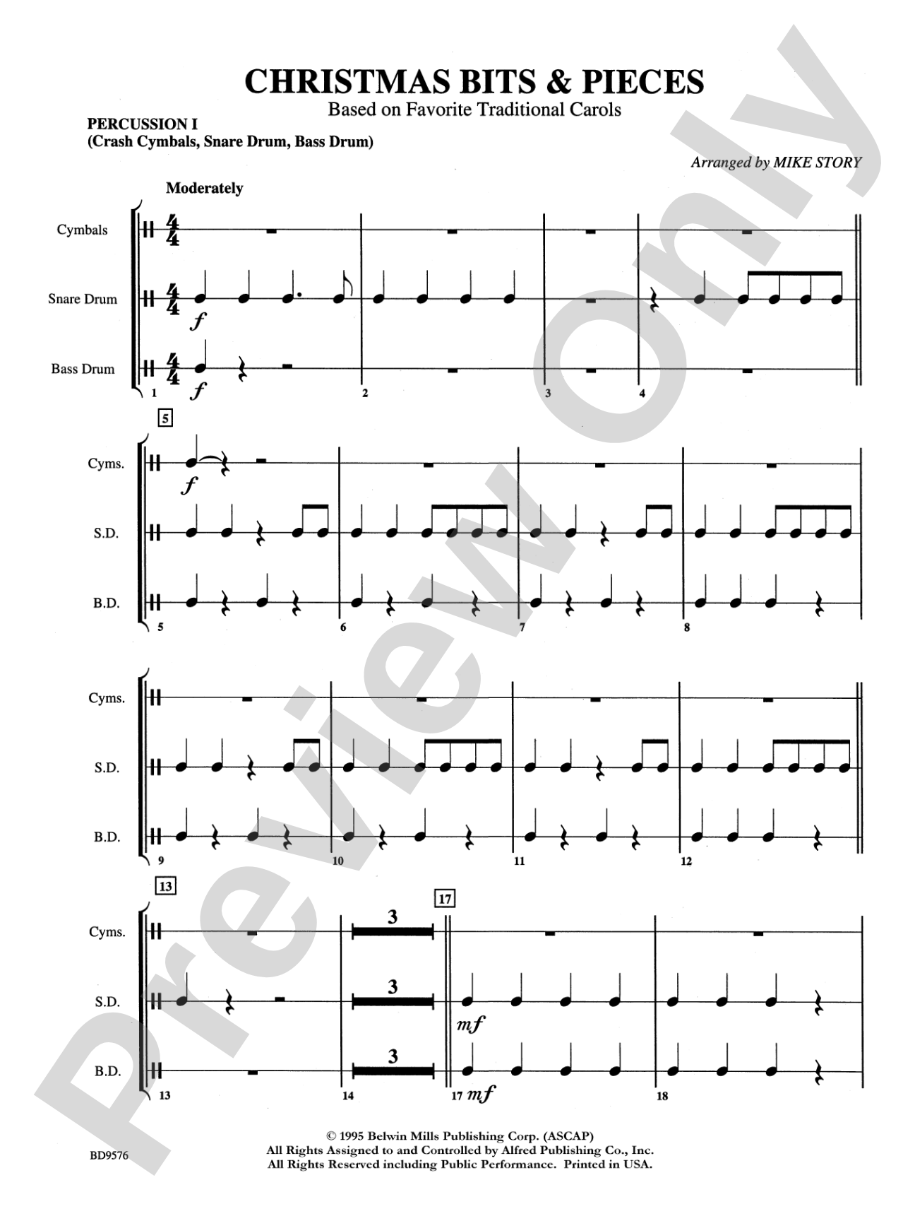 Christmas Bits & Pieces (based on Favorite Traditional Carols): 1st Percussion