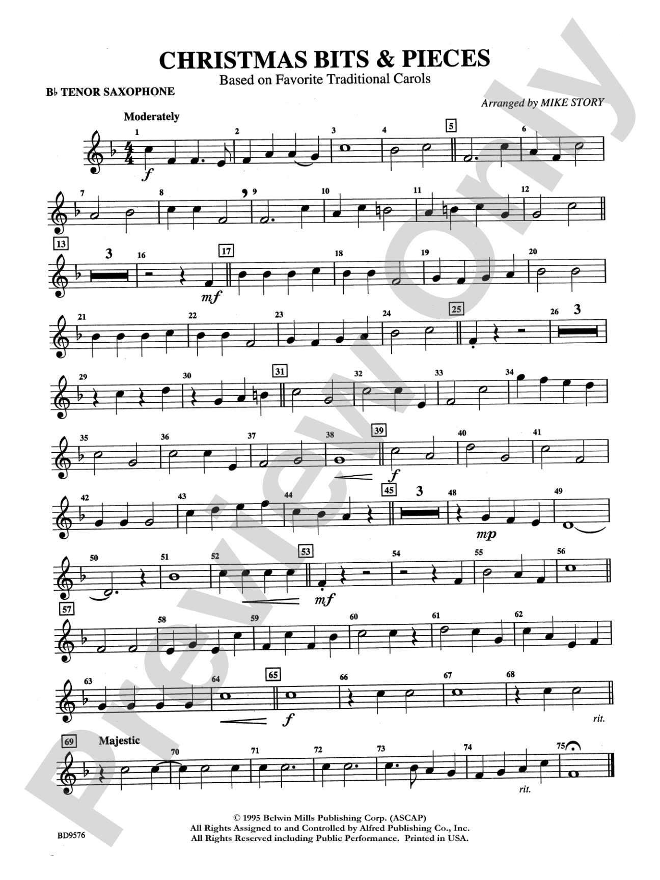 Christmas Bits & Pieces (based on Favorite Traditional Carols): B-flat Tenor Saxophone