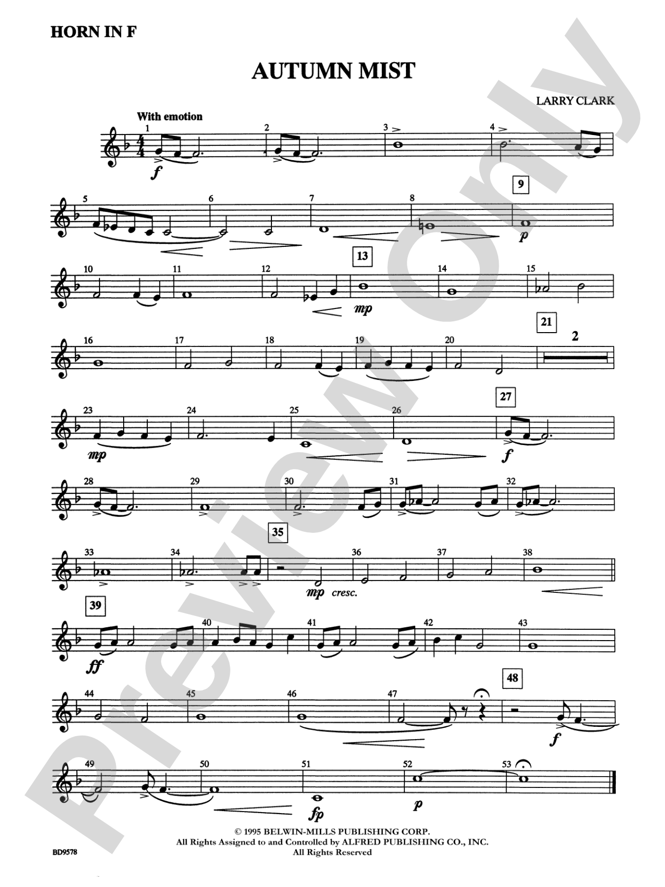Autumn Mist: 1st F Horn