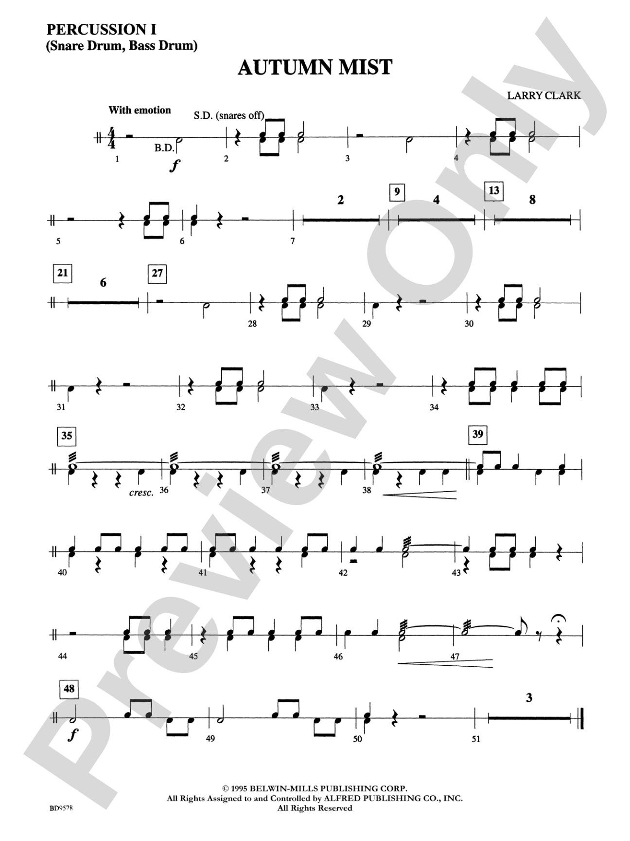 Autumn Mist: 1st Percussion
