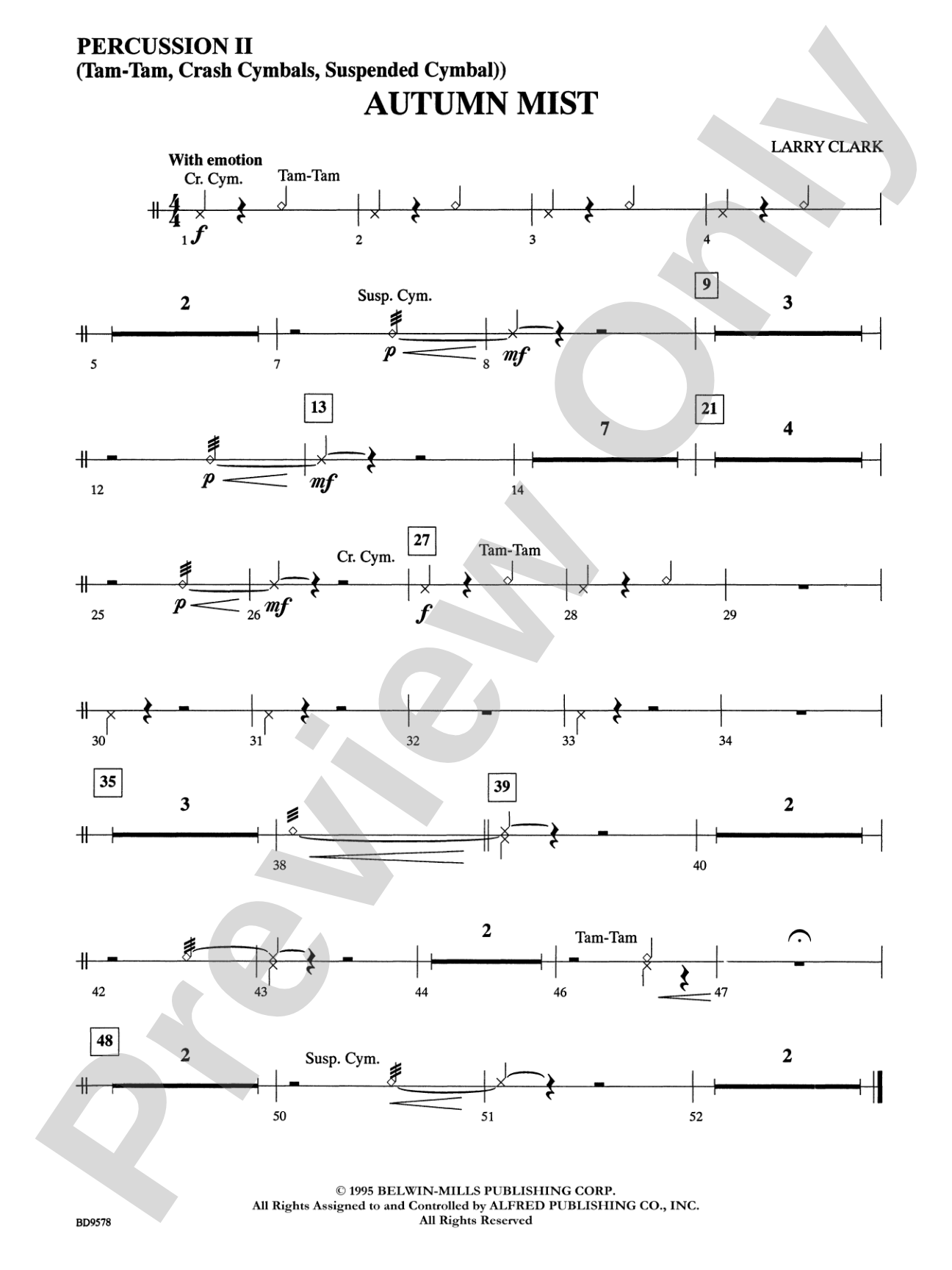 Autumn Mist: 2nd Percussion