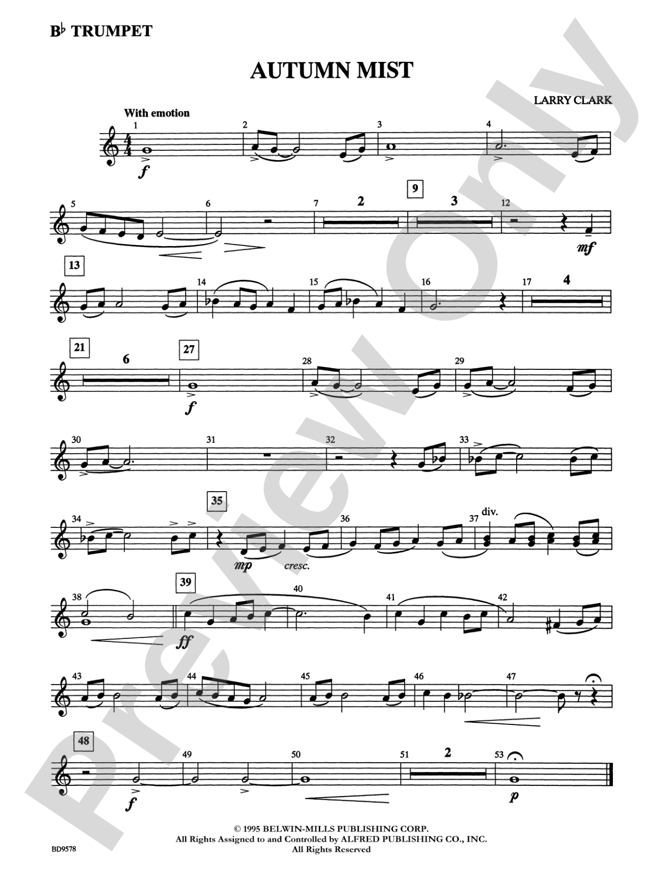 Autumn Mist: 1st B-flat Trumpet