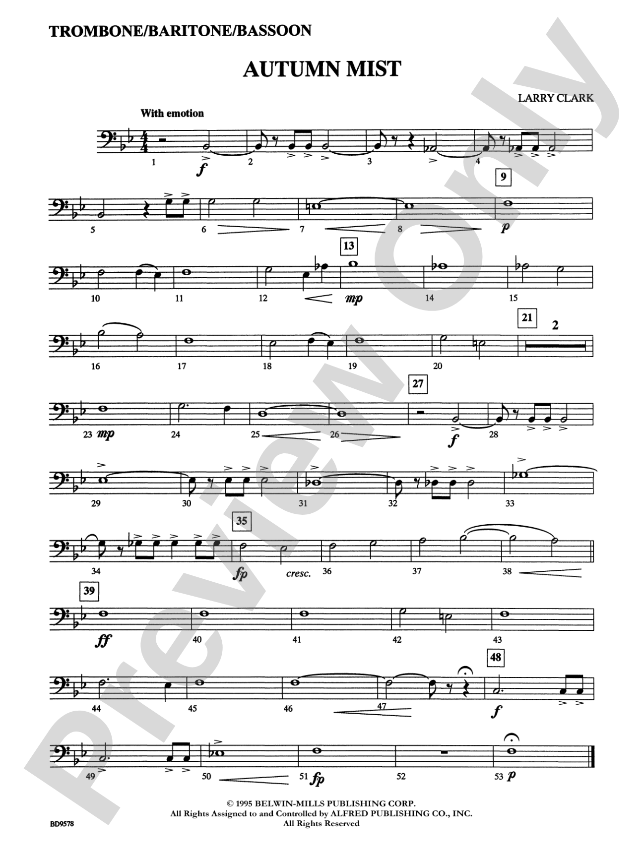 Autumn Mist: 1st Trombone
