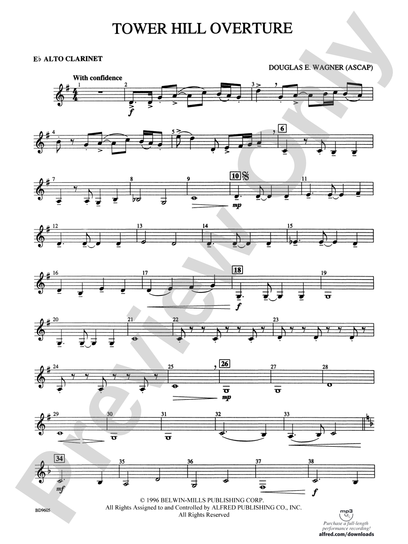 Tower Hill Overture: E-flat Alto Clarinet