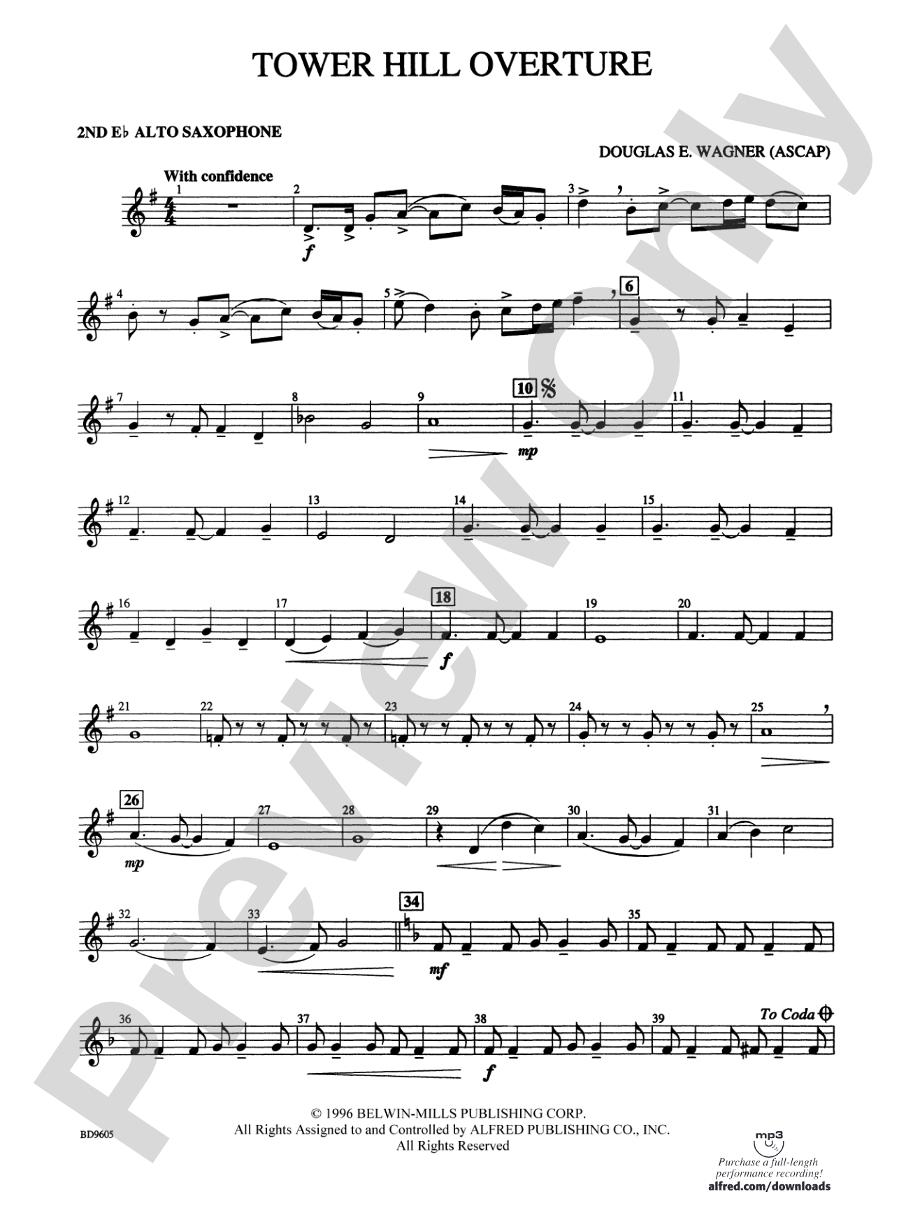 Tower Hill Overture: 2nd E-flat Alto Saxophone