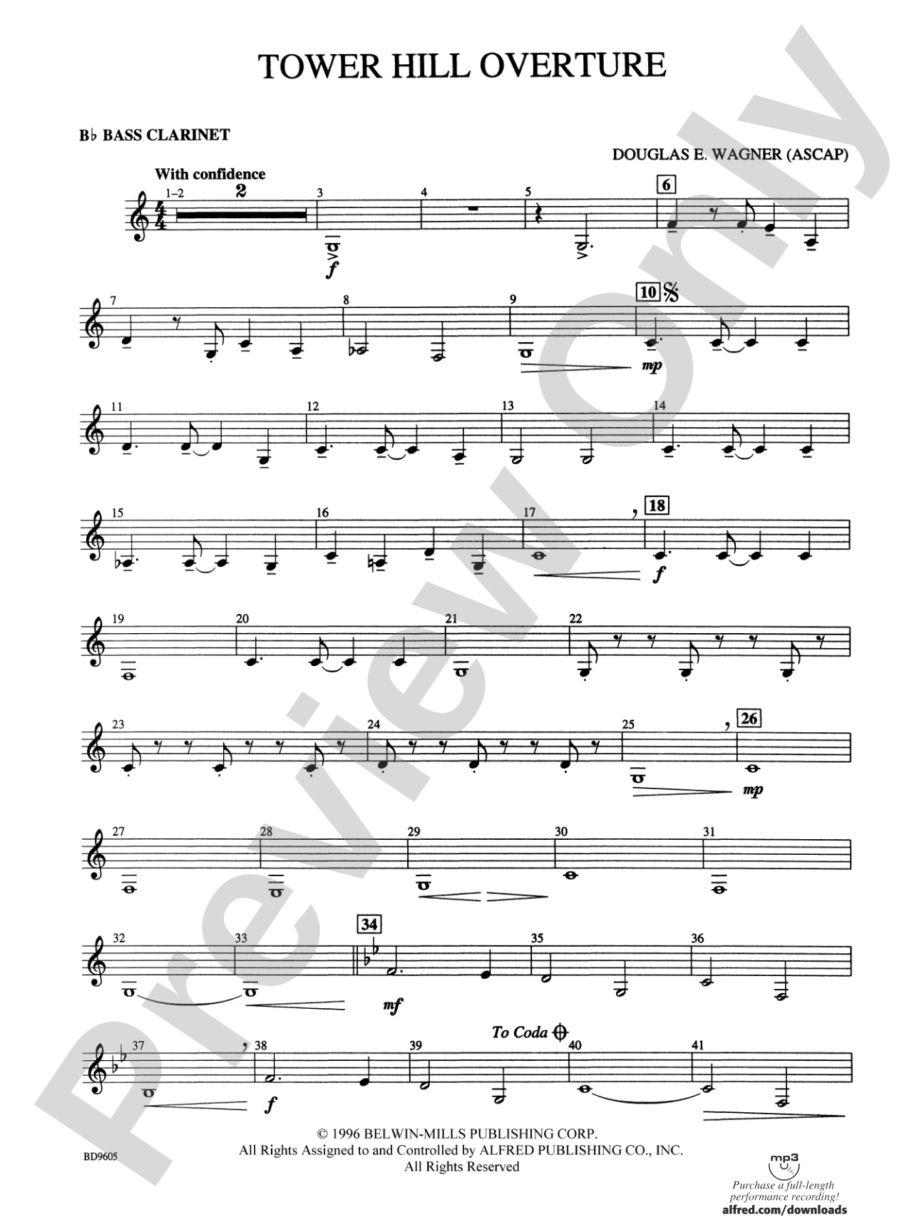 Tower Hill Overture: B-flat Bass Clarinet