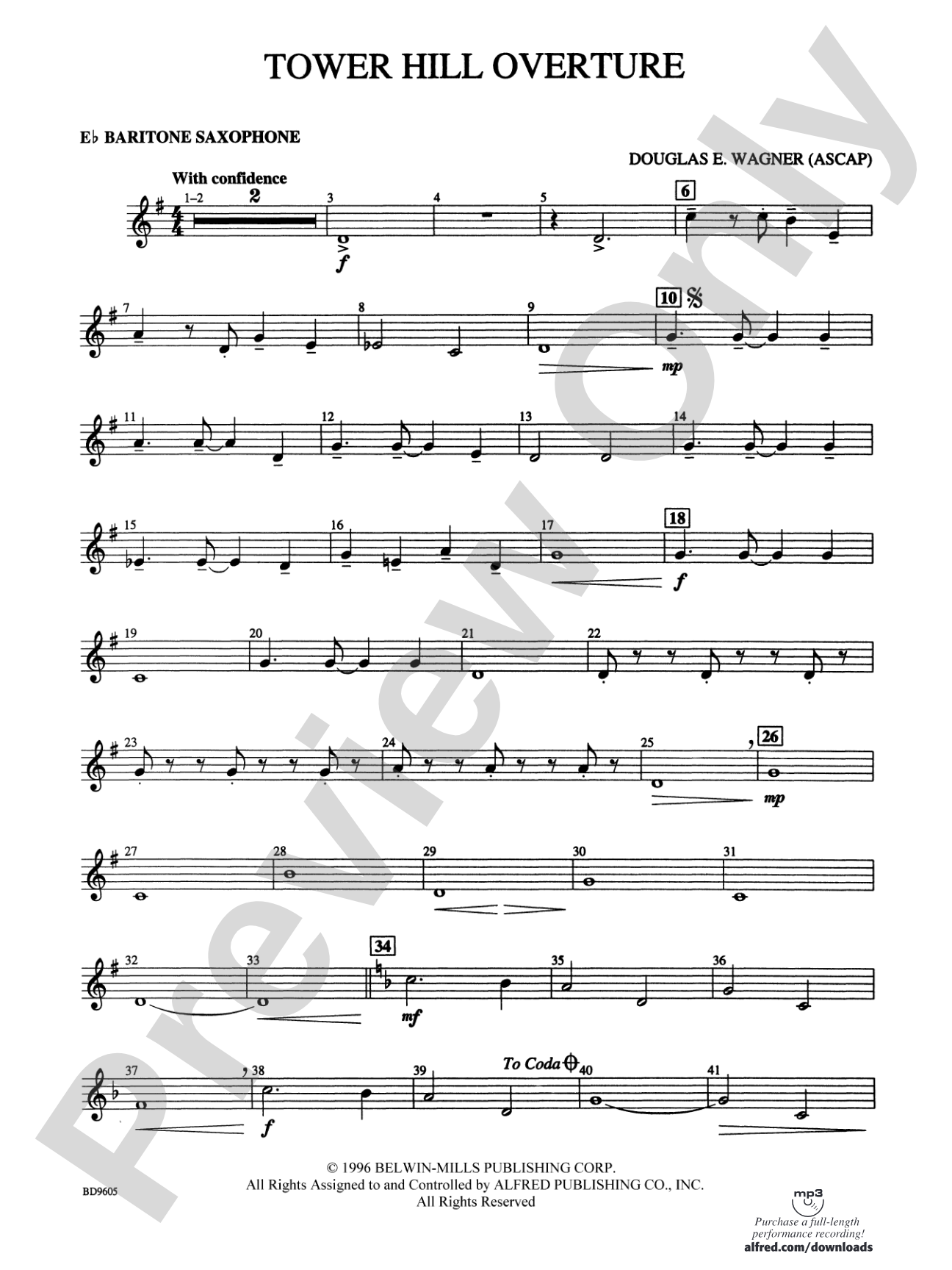 Tower Hill Overture: E-flat Baritone Saxophone