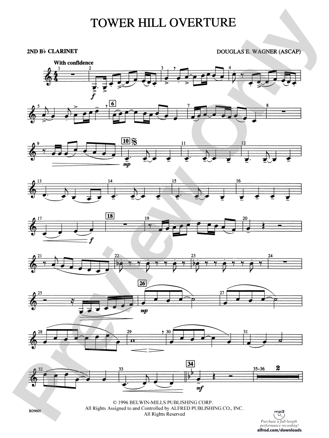 Tower Hill Overture: 2nd B-flat Clarinet