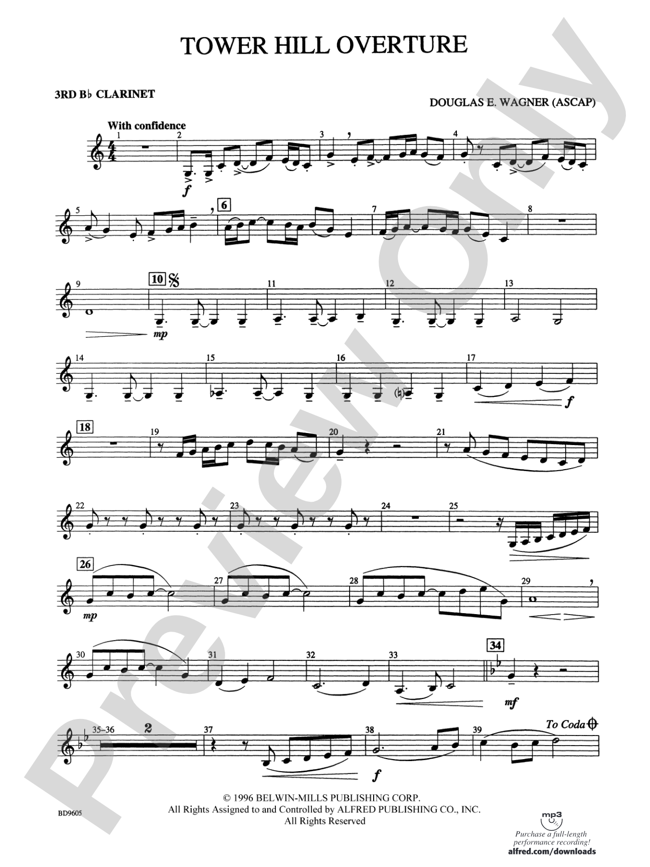 Tower Hill Overture: 3rd B-flat Clarinet