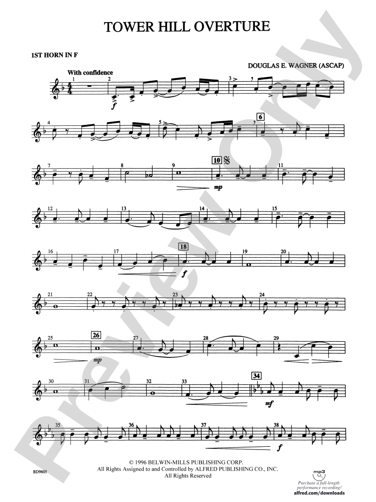 Tower Hill Overture: 1st F Horn
