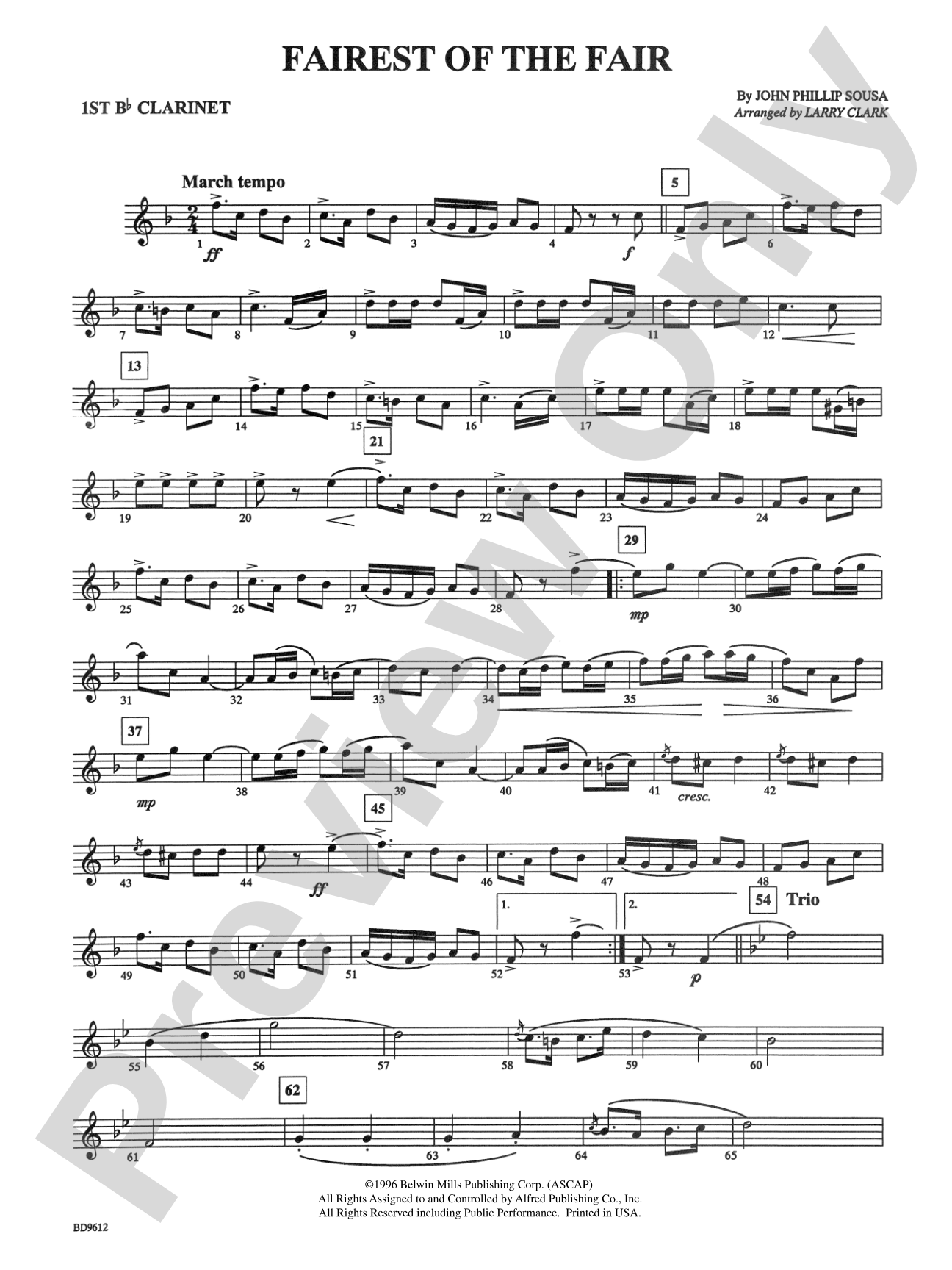 The Fairest of the Fair: 1st B-flat Clarinet