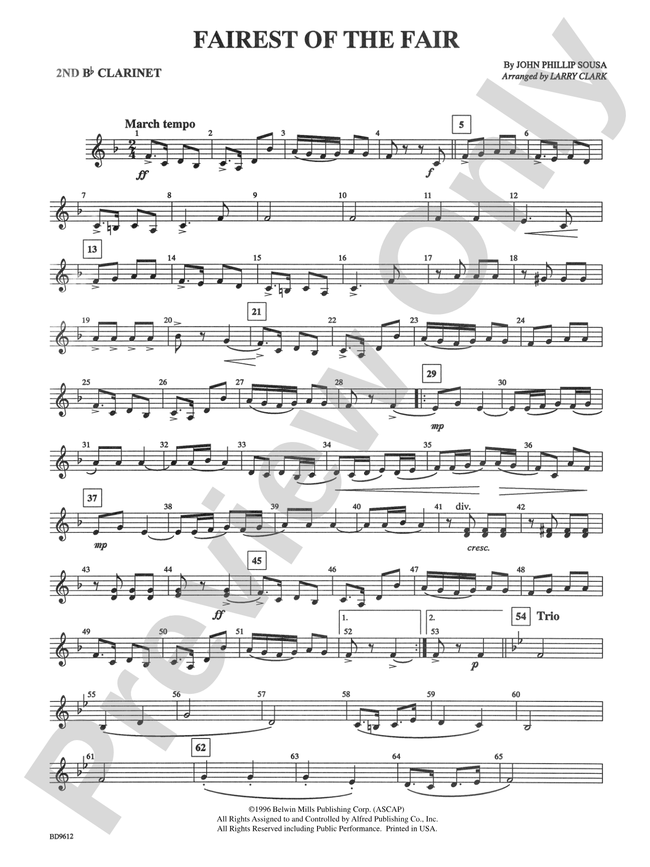 The Fairest of the Fair: 2nd B-flat Clarinet