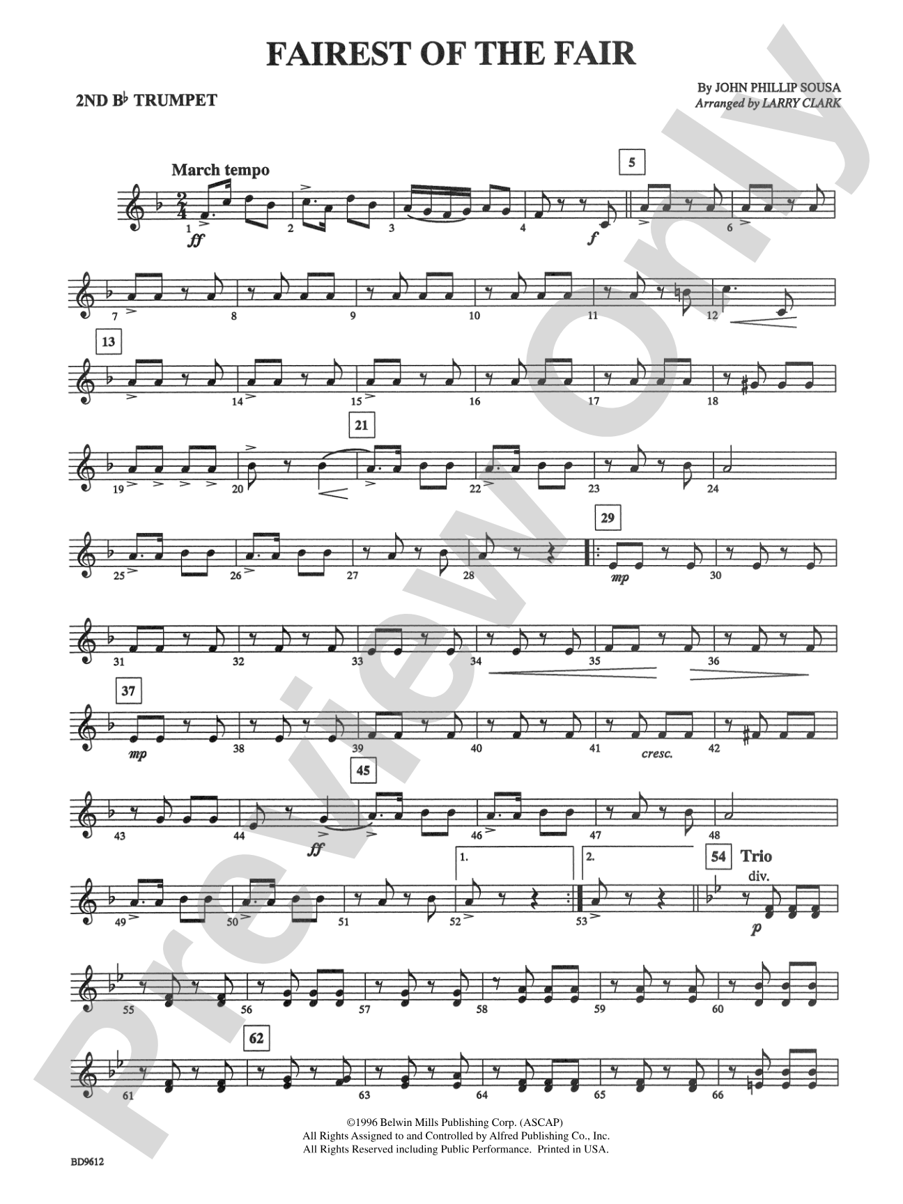 The Fairest of the Fair: 2nd B-flat Trumpet
