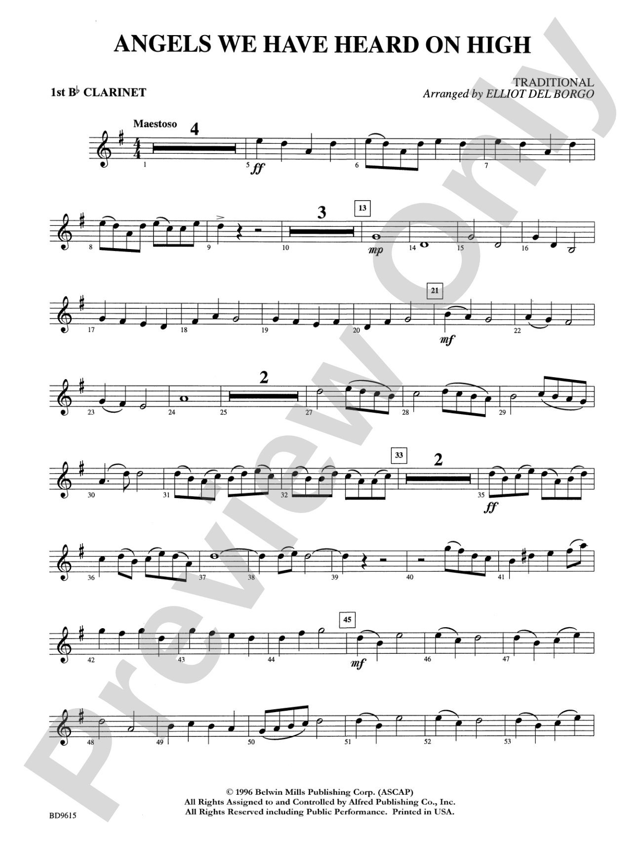 Angels We Have Heard on High: 1st B-flat Clarinet