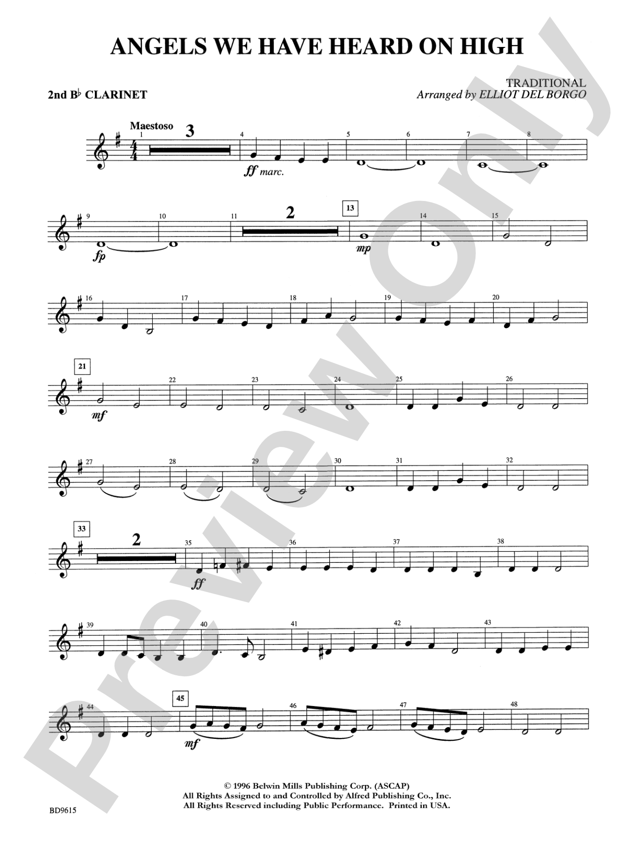 Angels We Have Heard on High: 2nd B-flat Clarinet