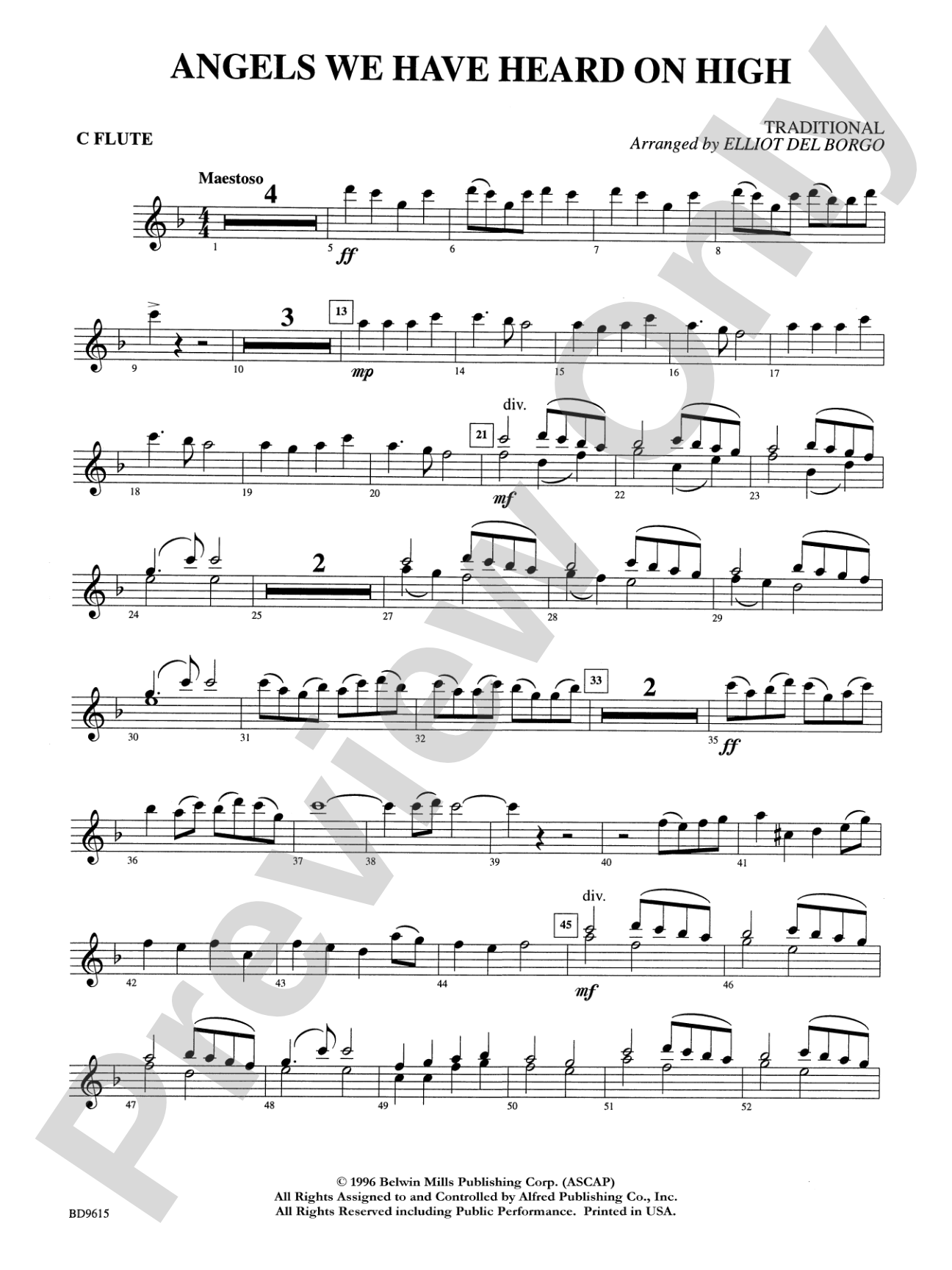 Angels We Have Heard on High: Flute