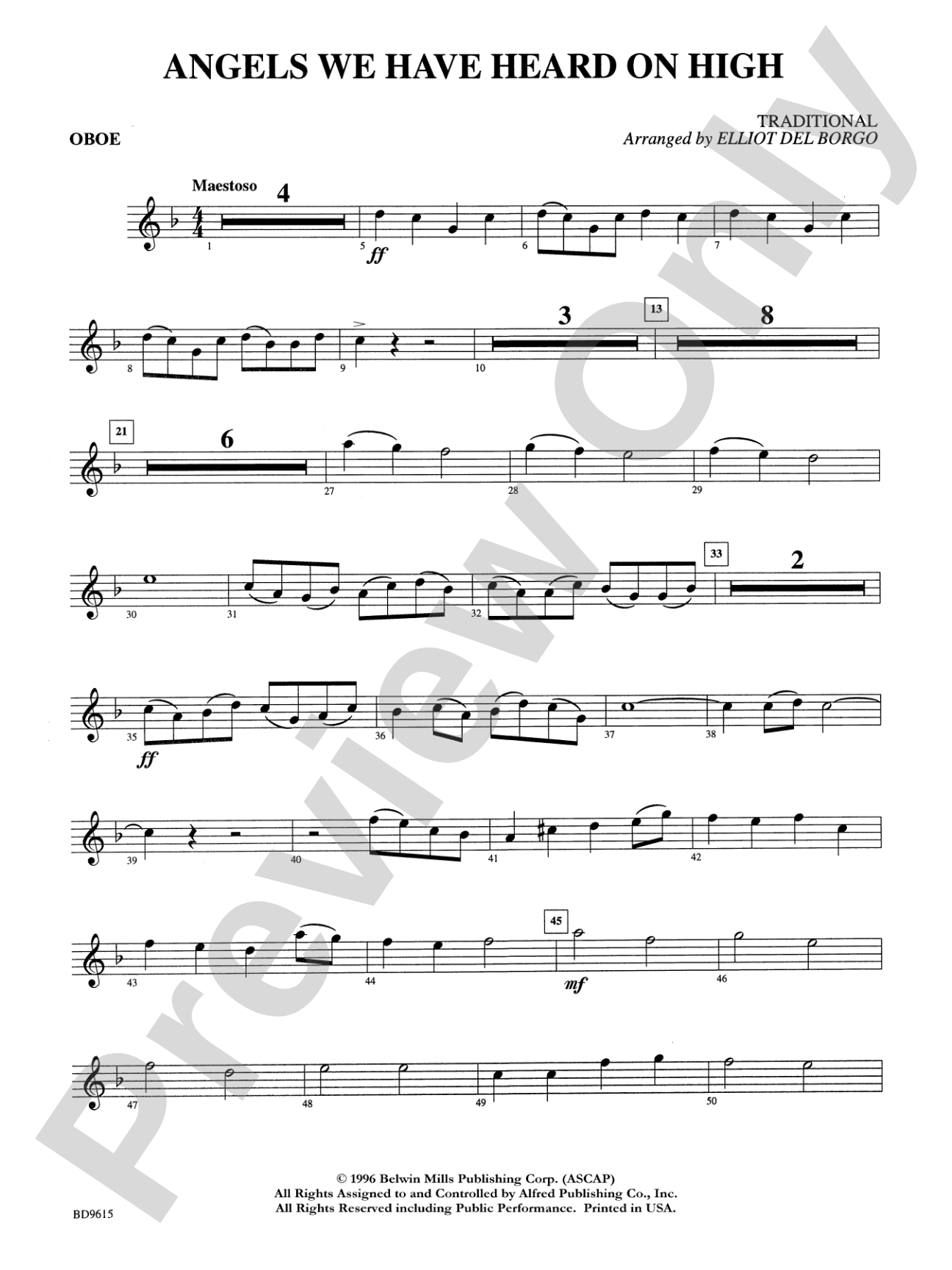 Angels We Have Heard on High: Oboe