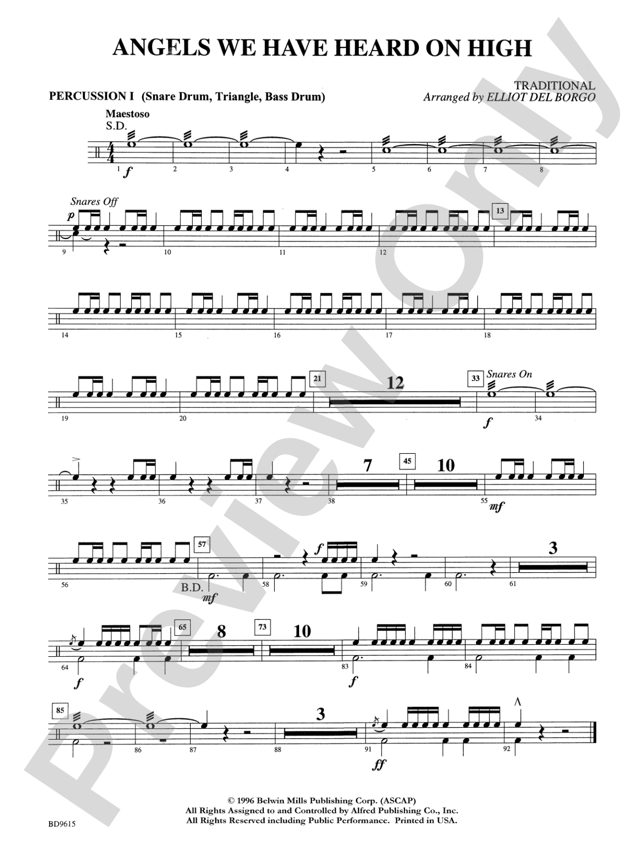 Angels We Have Heard on High: 1st Percussion