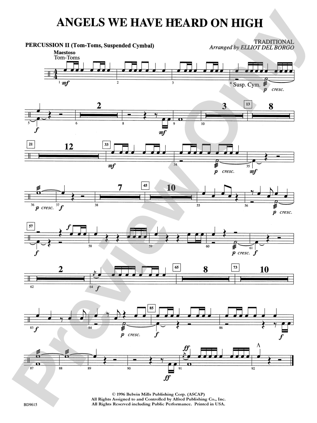 Angels We Have Heard on High: 2nd Percussion