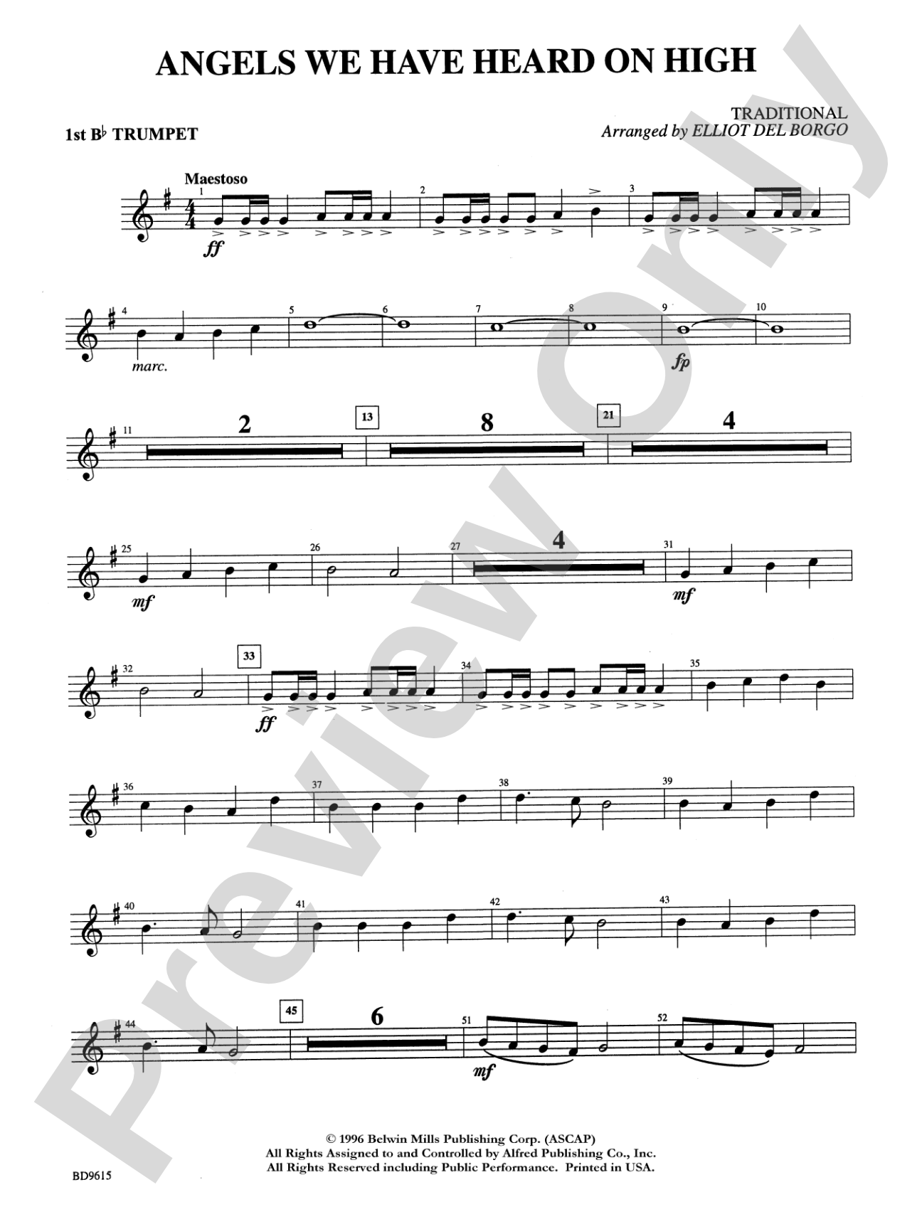 Angels We Have Heard on High: 1st B-flat Trumpet