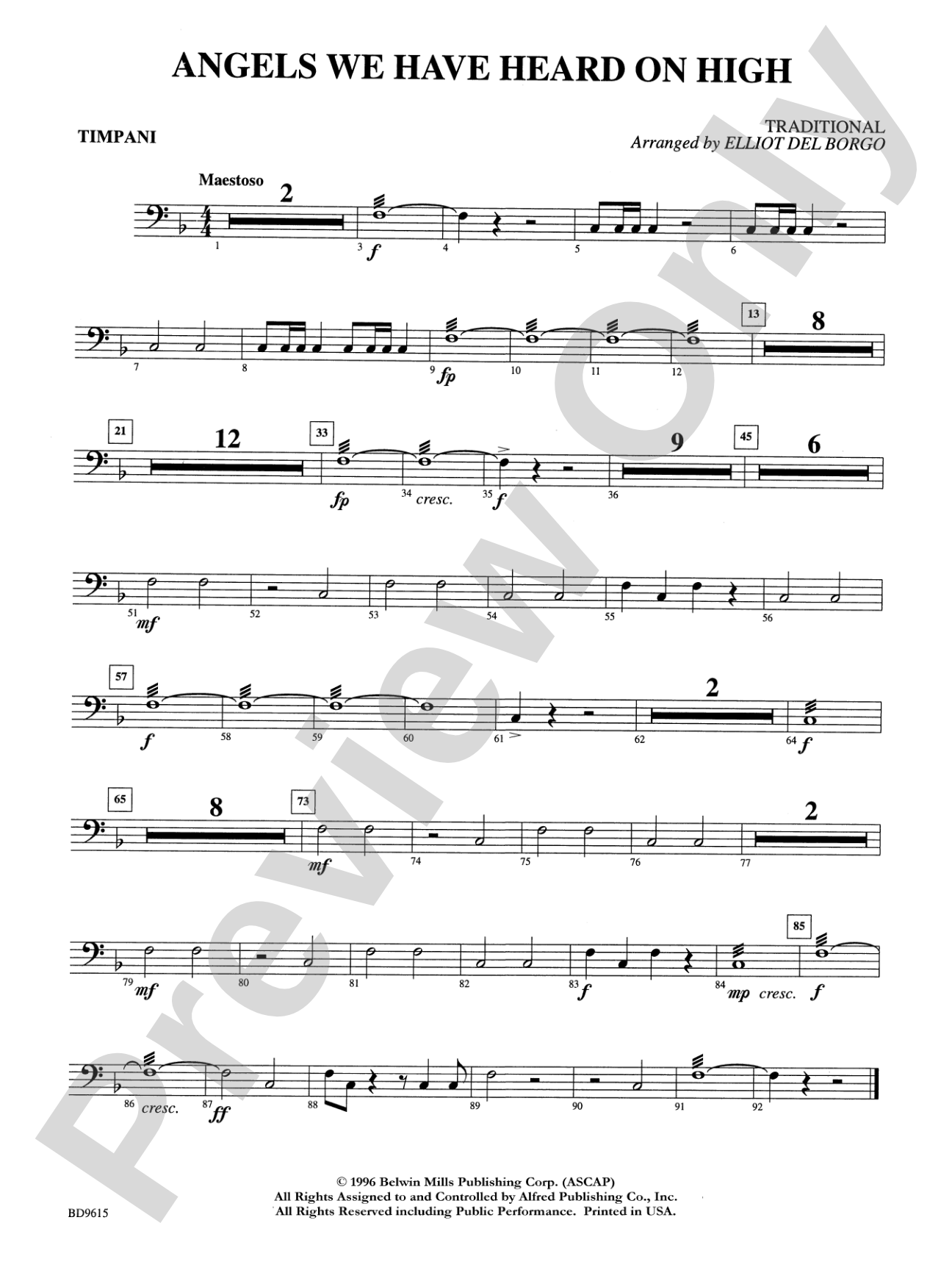 Angels We Have Heard on High: Timpani
