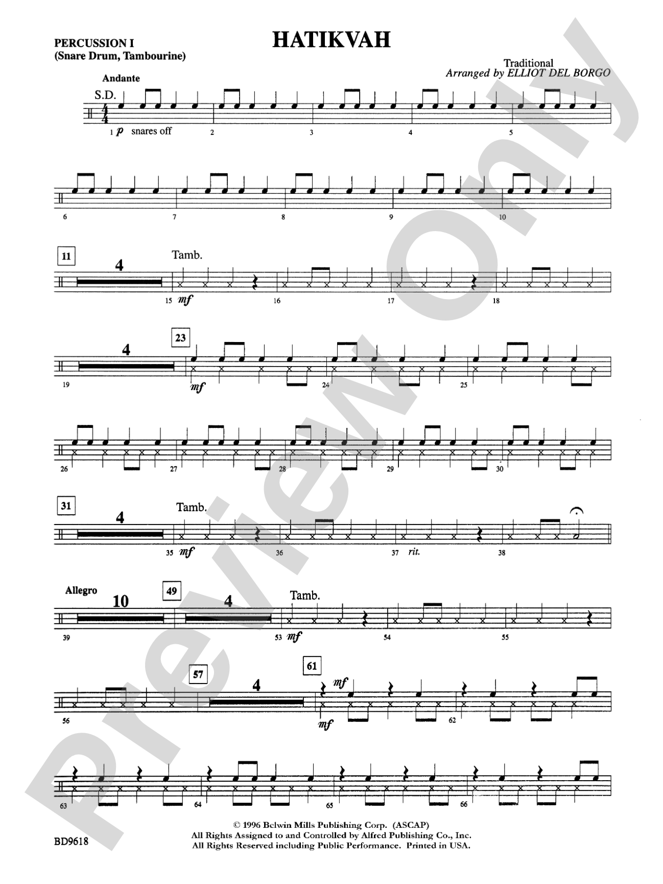 Hatikvah: 1st Percussion