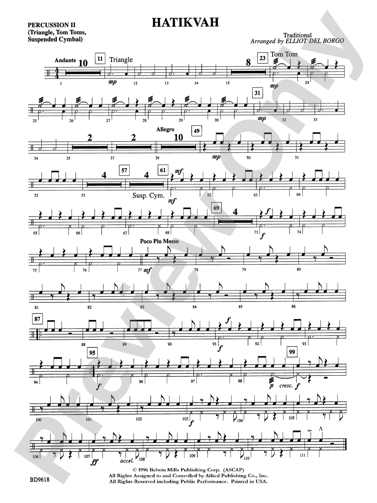 Hatikvah: 2nd Percussion