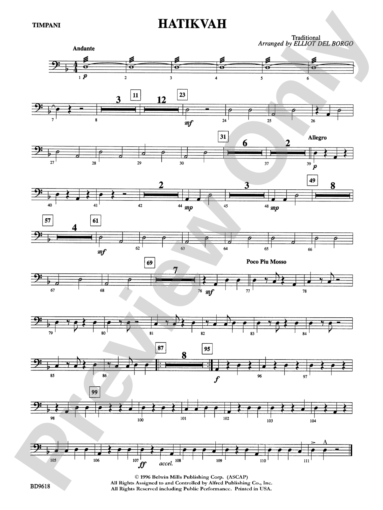 Hatikvah: Timpani