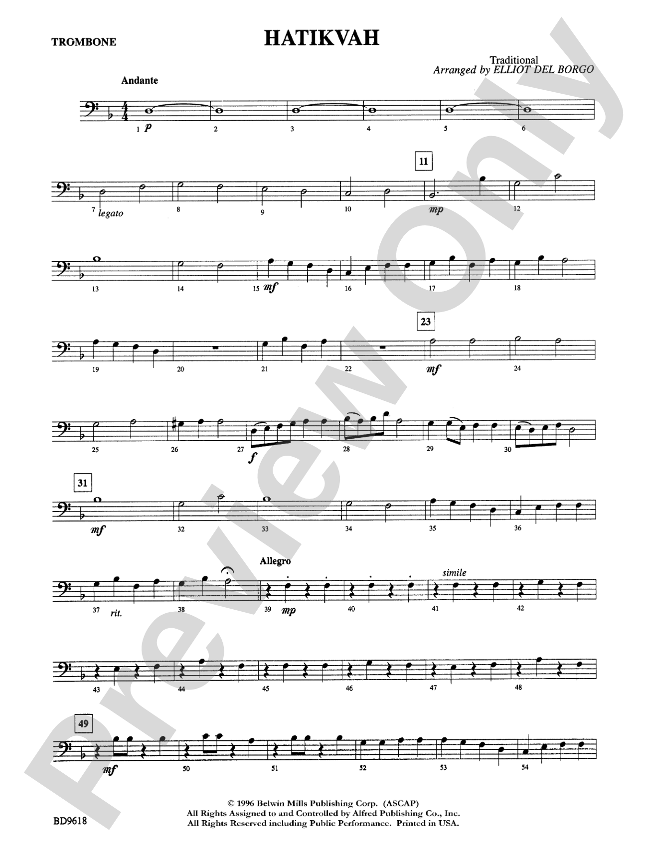 Hatikvah: 1st Trombone