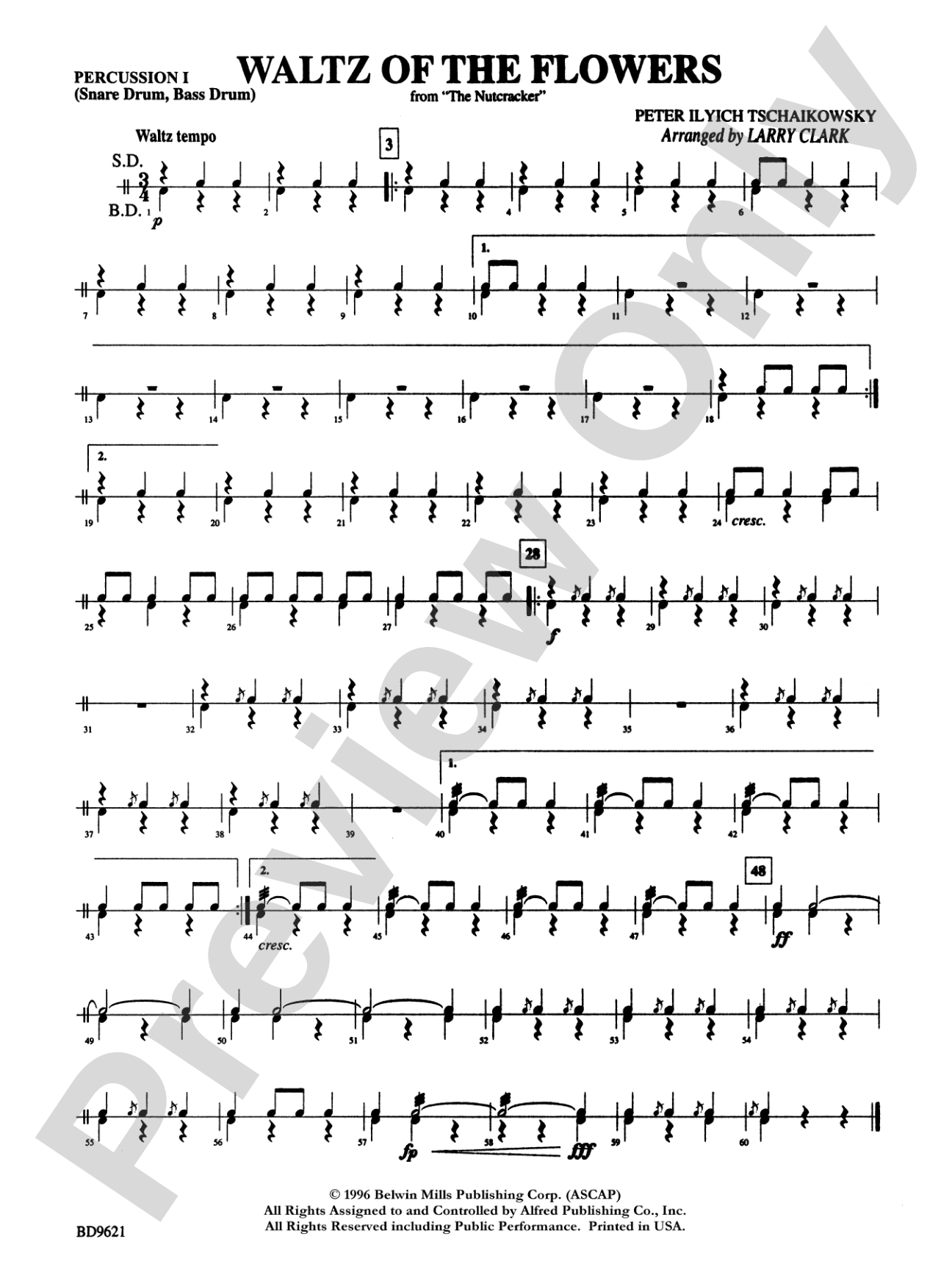 Waltz of the Flowers (from The Nutcracker Suite): 1st Percussion